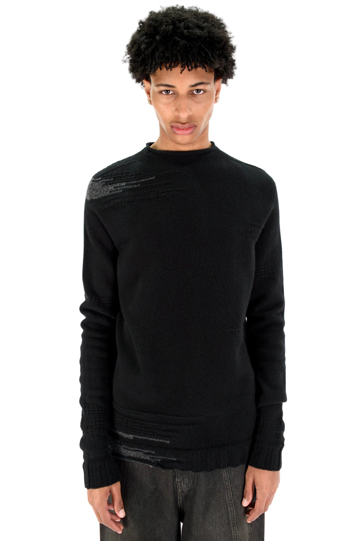 Two-Tone Wool Knit Sweater