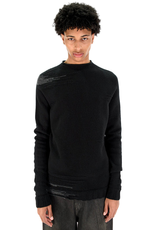 Two-Tone Wool Knit Sweater