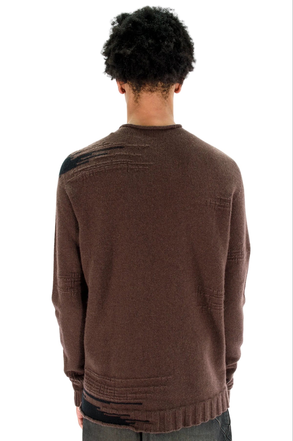 Two-Tone Wool Knit Sweater