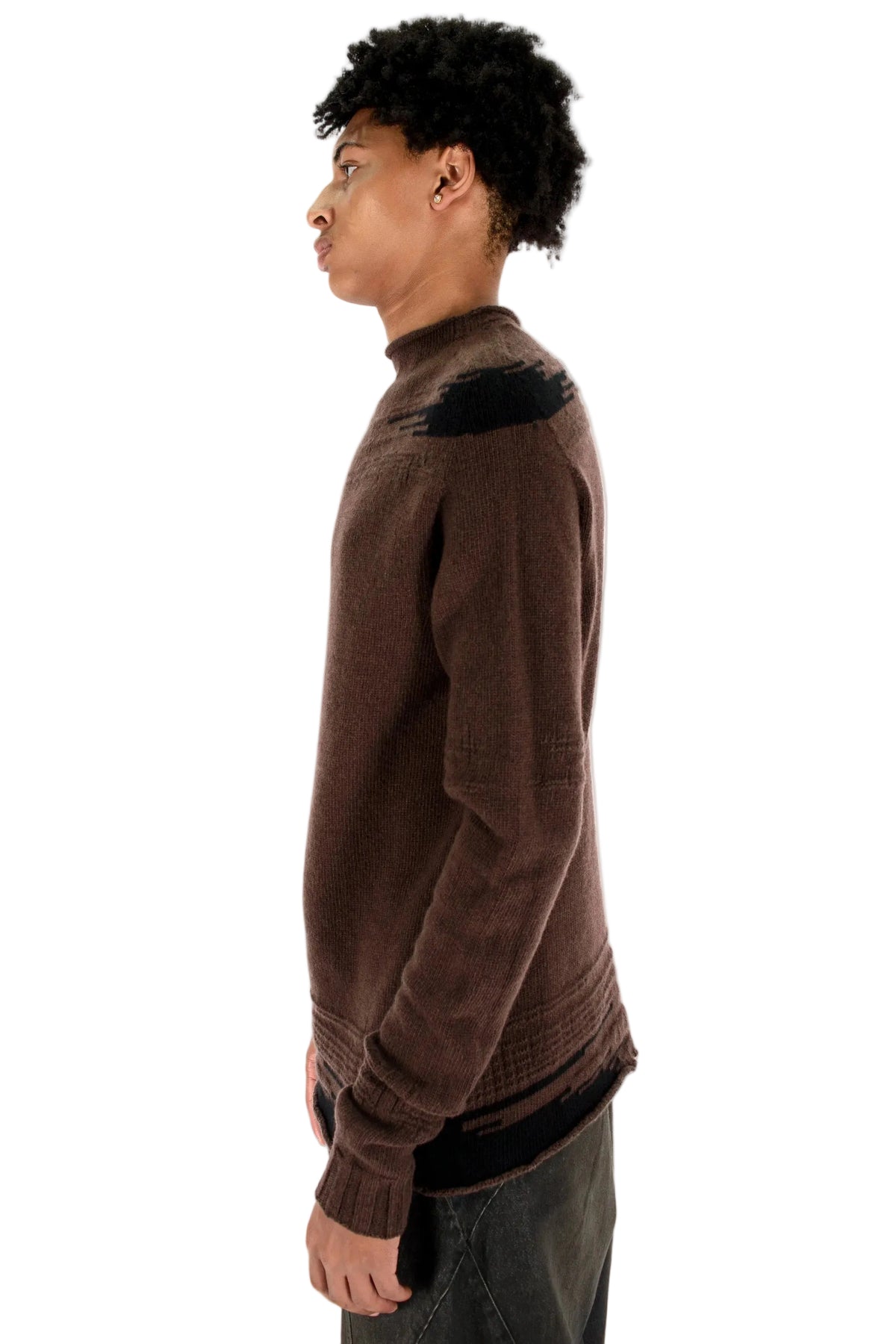 Two-Tone Wool Knit Sweater