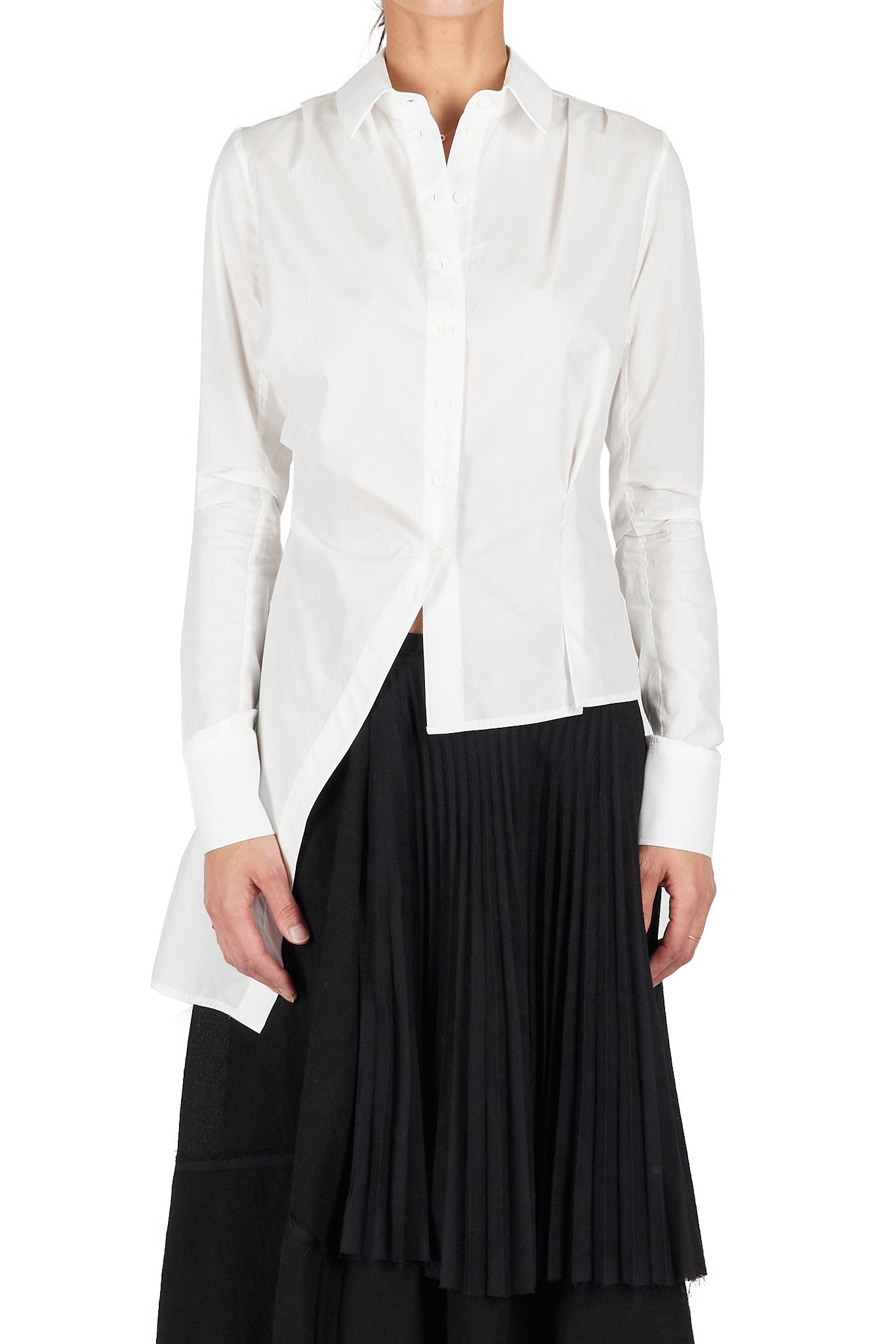 Side-Pleated Shirt Jacket