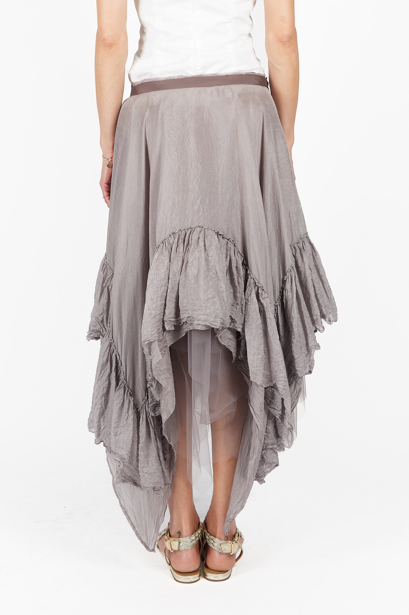 Pleated Pongé Skirt