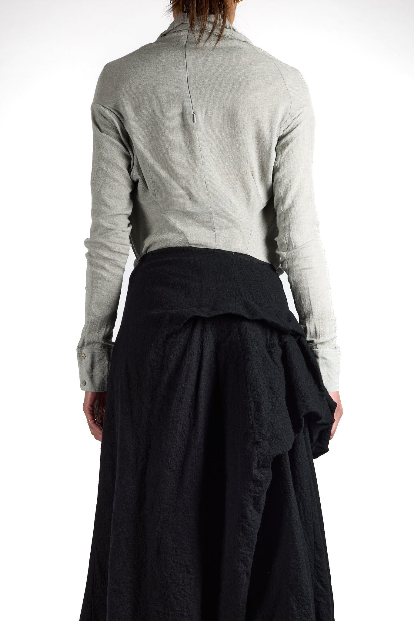 Pleated Draped Cowl Neck Top