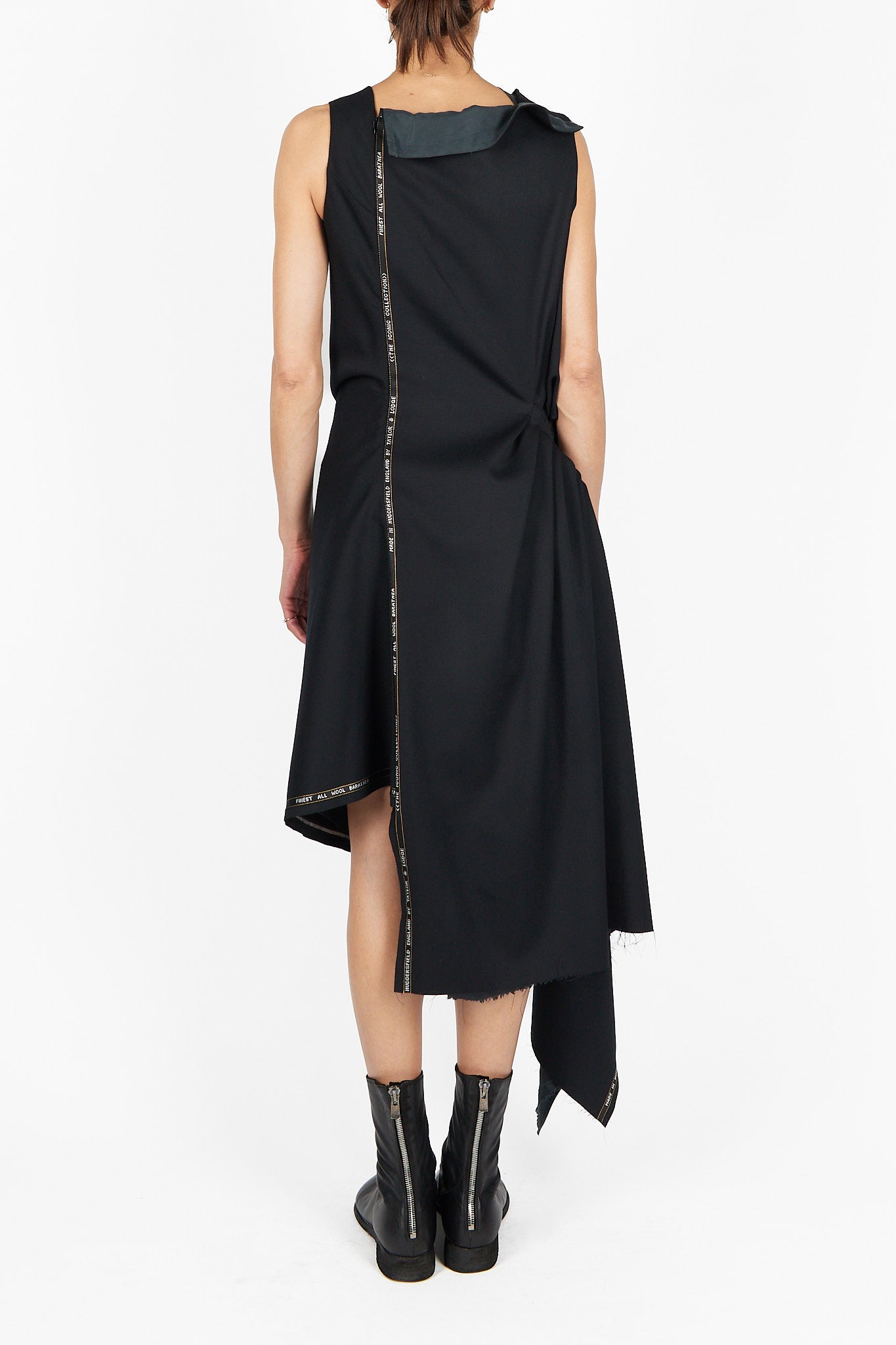 Side Pleat Wool Dress