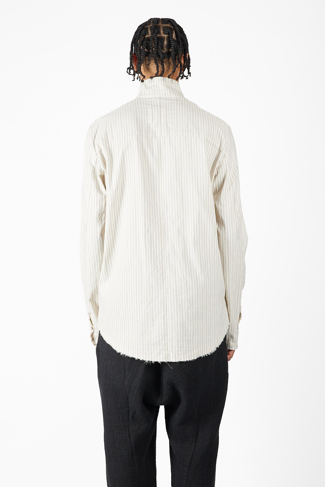 Striped Raw Edge Shirt