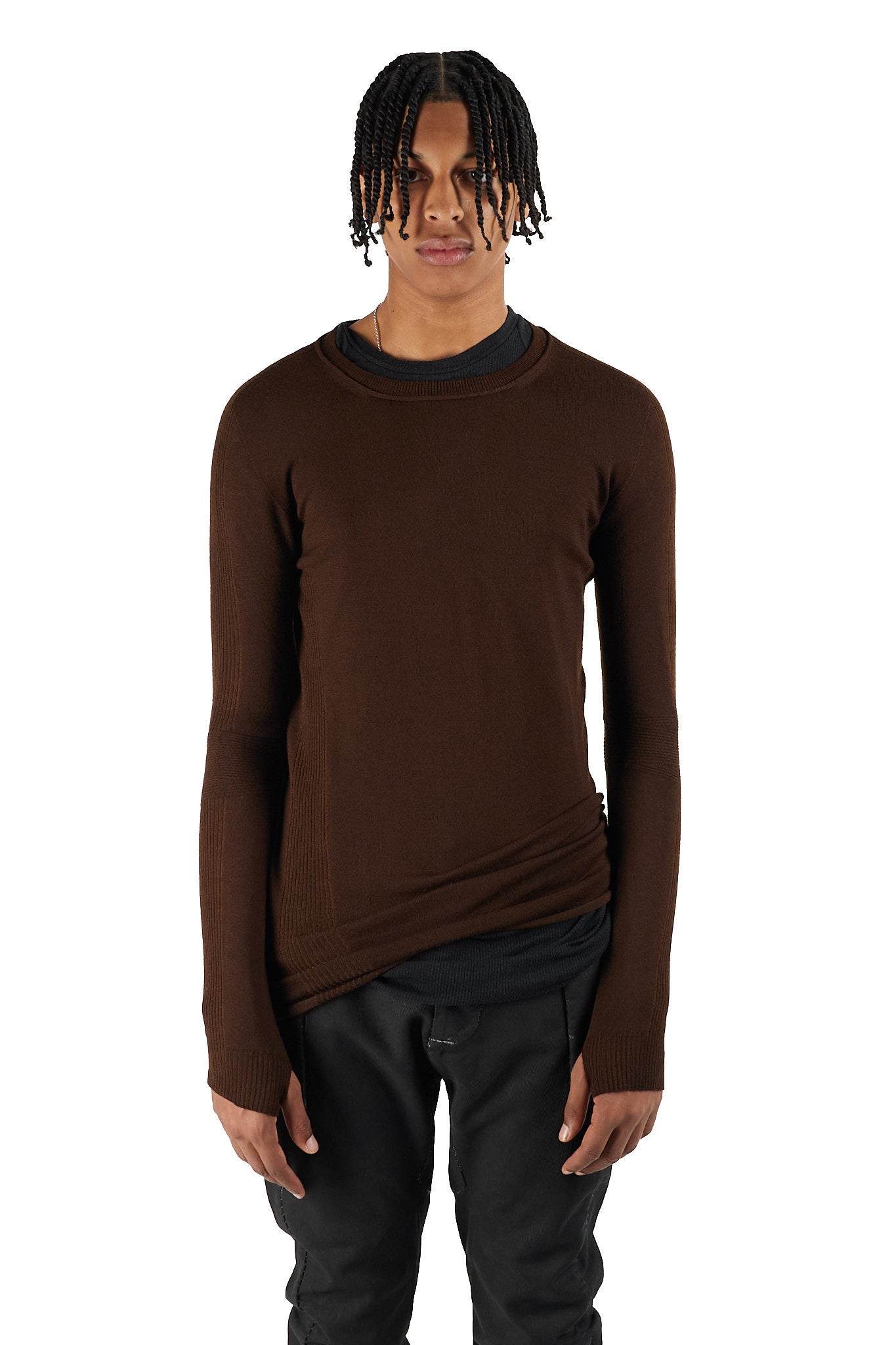 Ribbed Crew Neck Knit