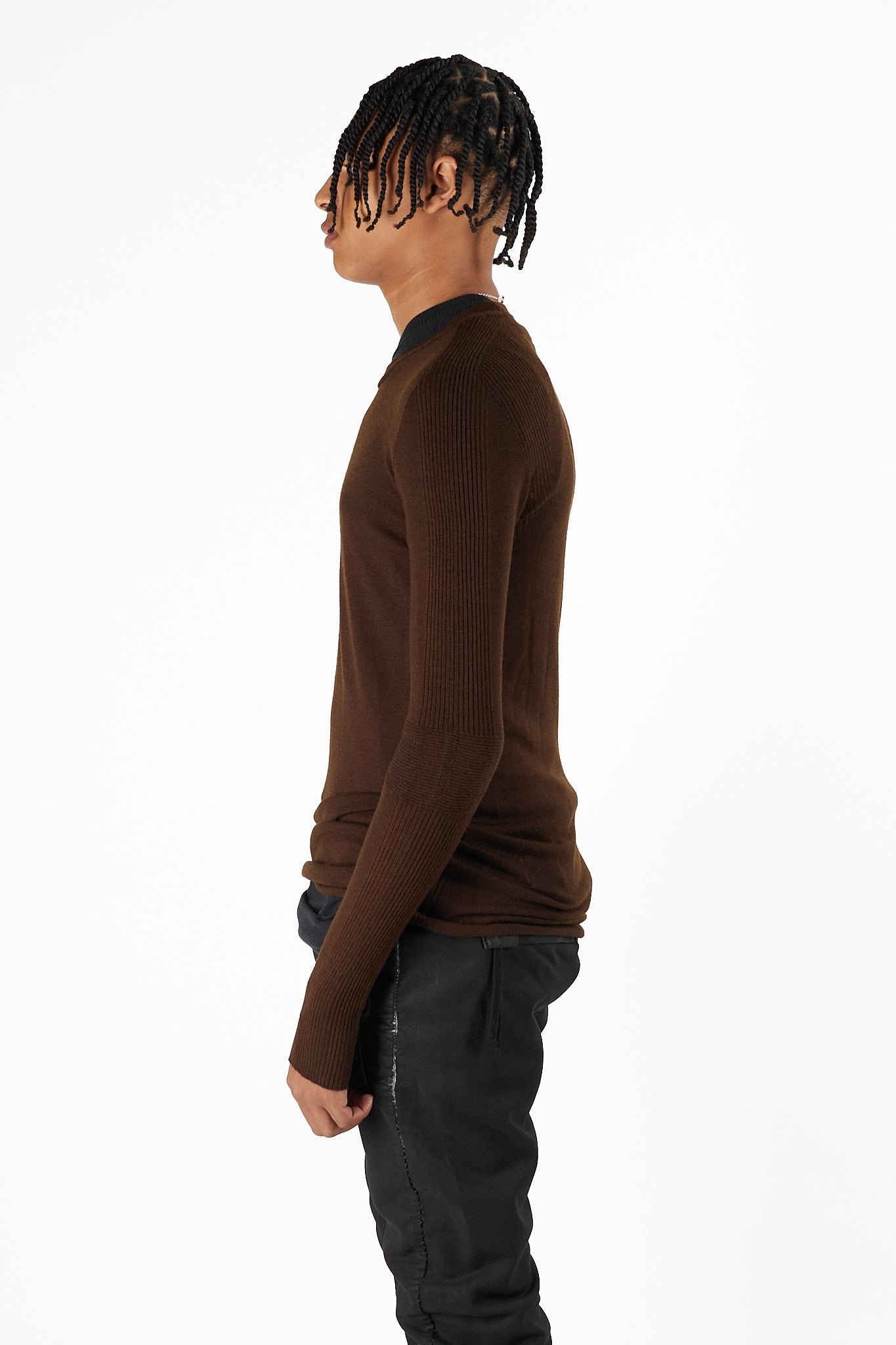 Ribbed Crew Neck Knit