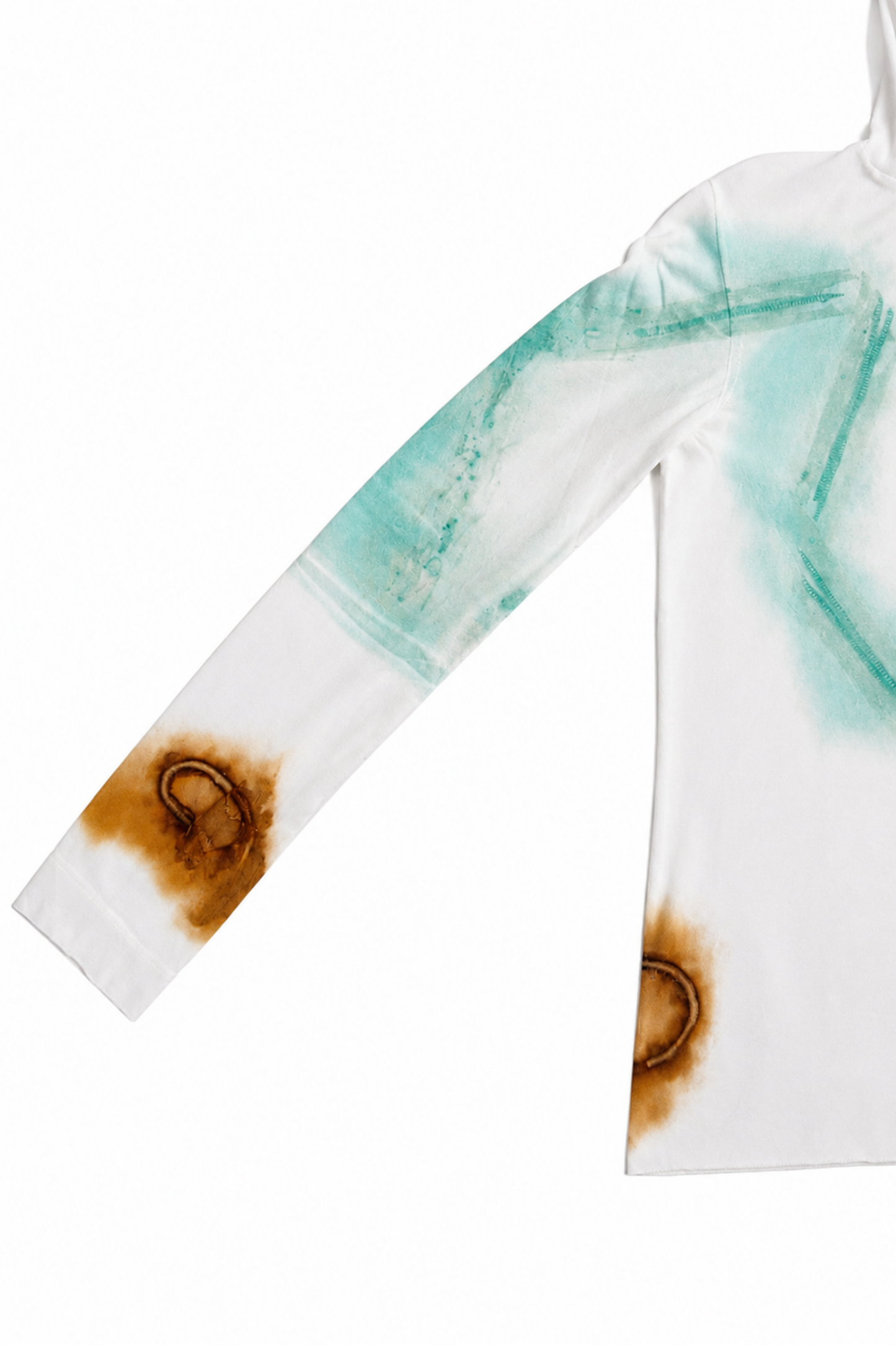 O.D. Reverse Stained L.Sleeve Tube Neck Slant Shirt