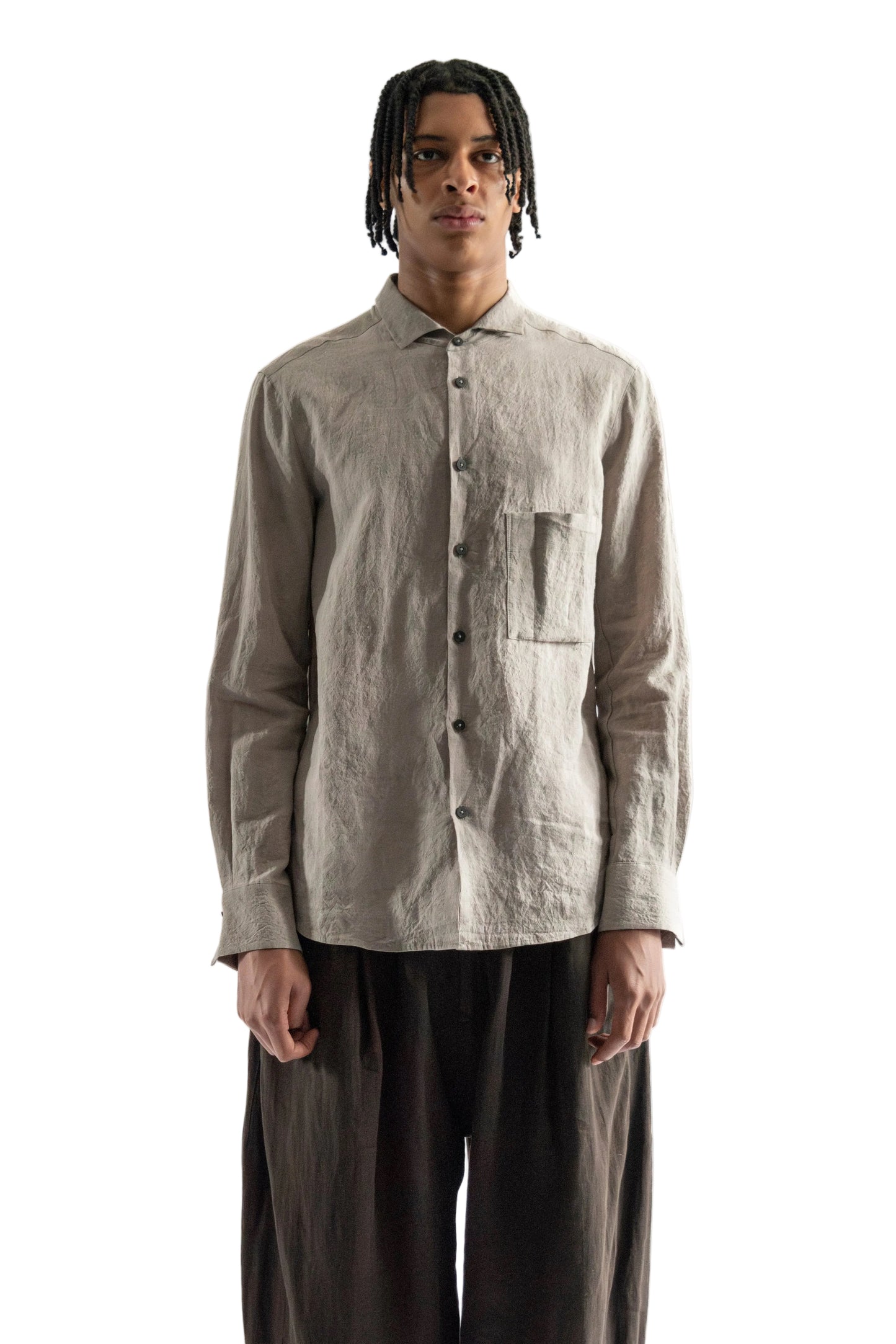 Tiny Spread Collar Pocket Shirt