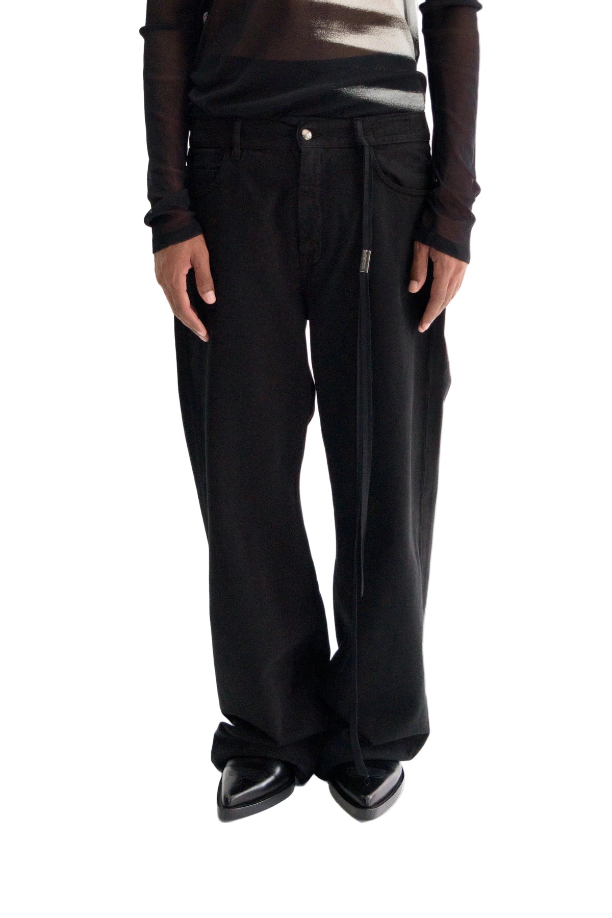 Modest 5-Pocket Relaxed Flared Trousers