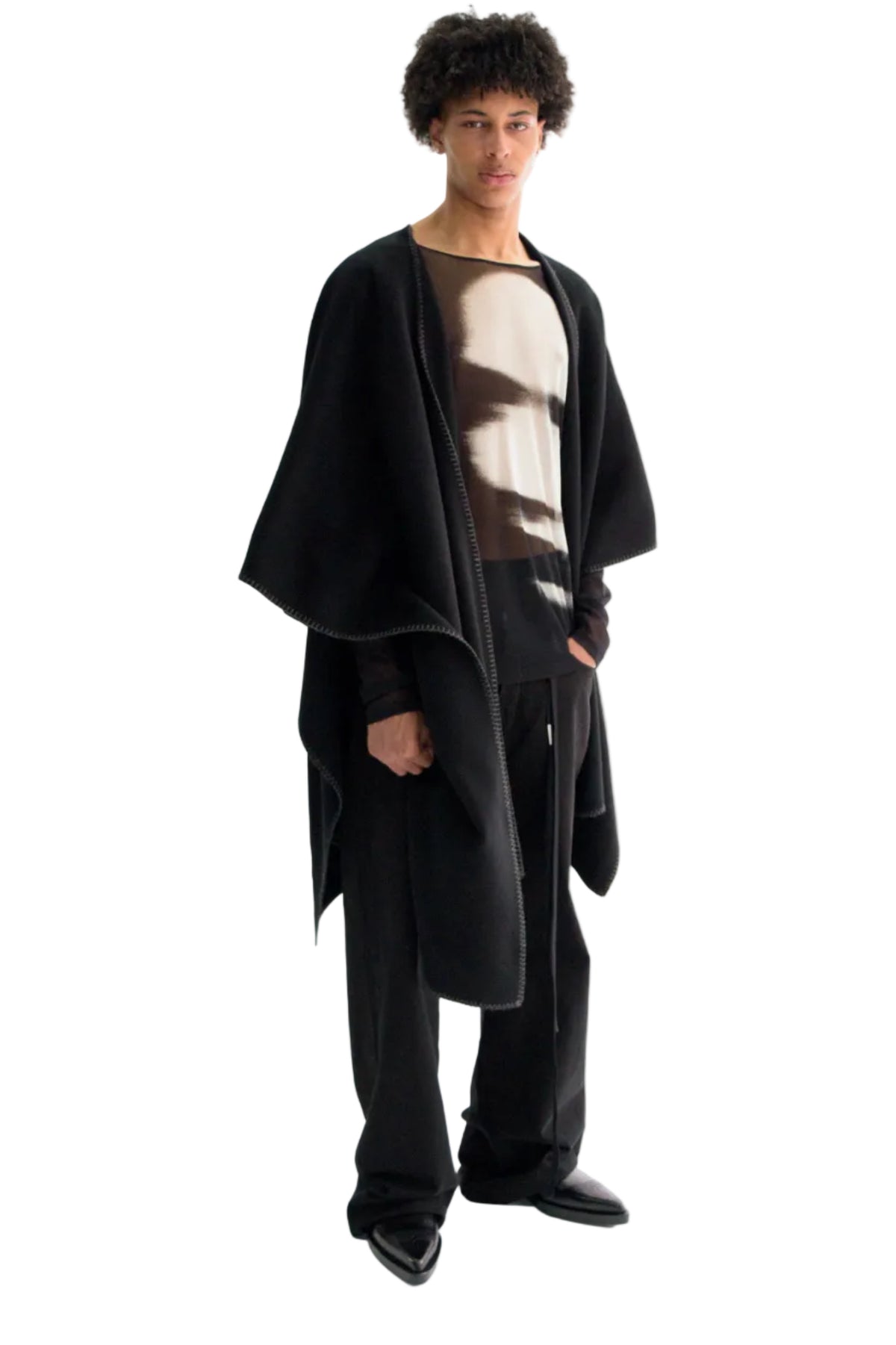 Ovart Rectangular Cape with Leather Patch