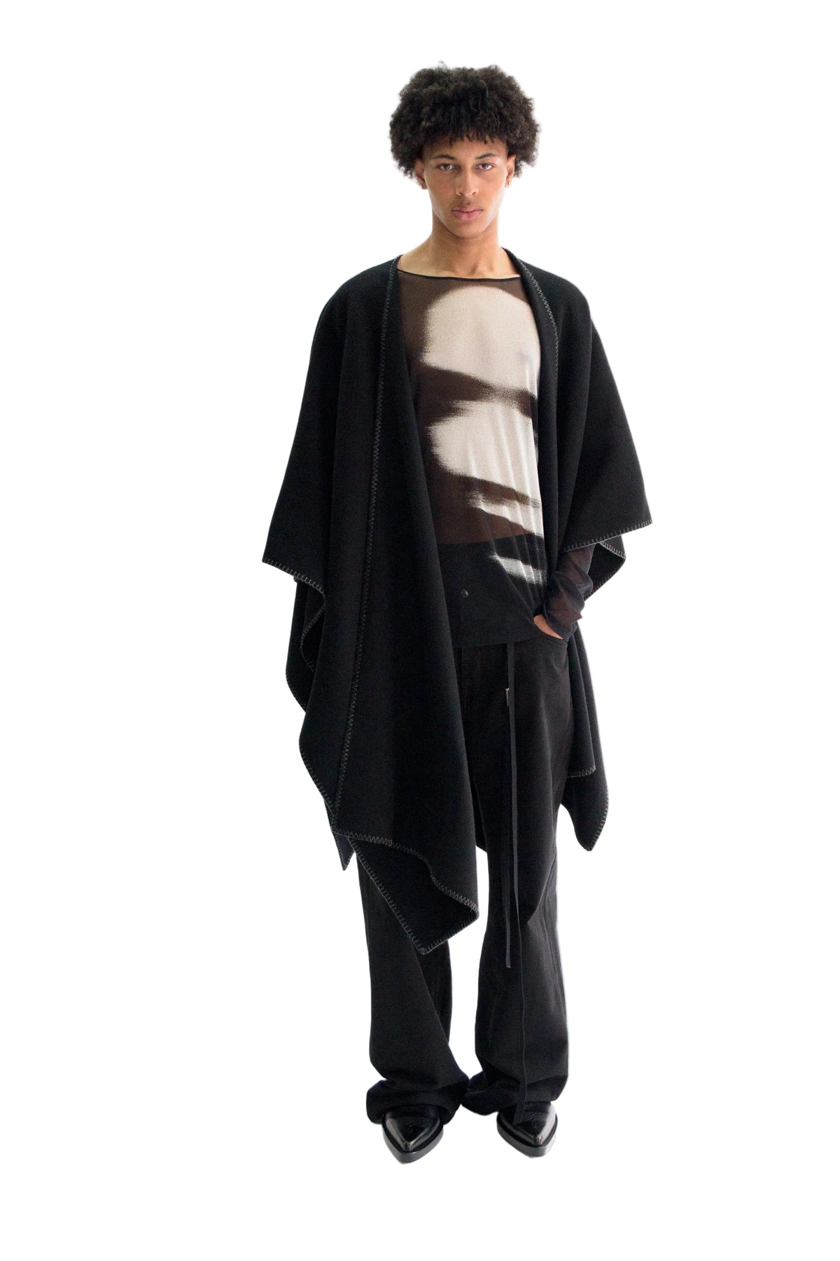 Ovart Rectangular Cape with Leather Patch