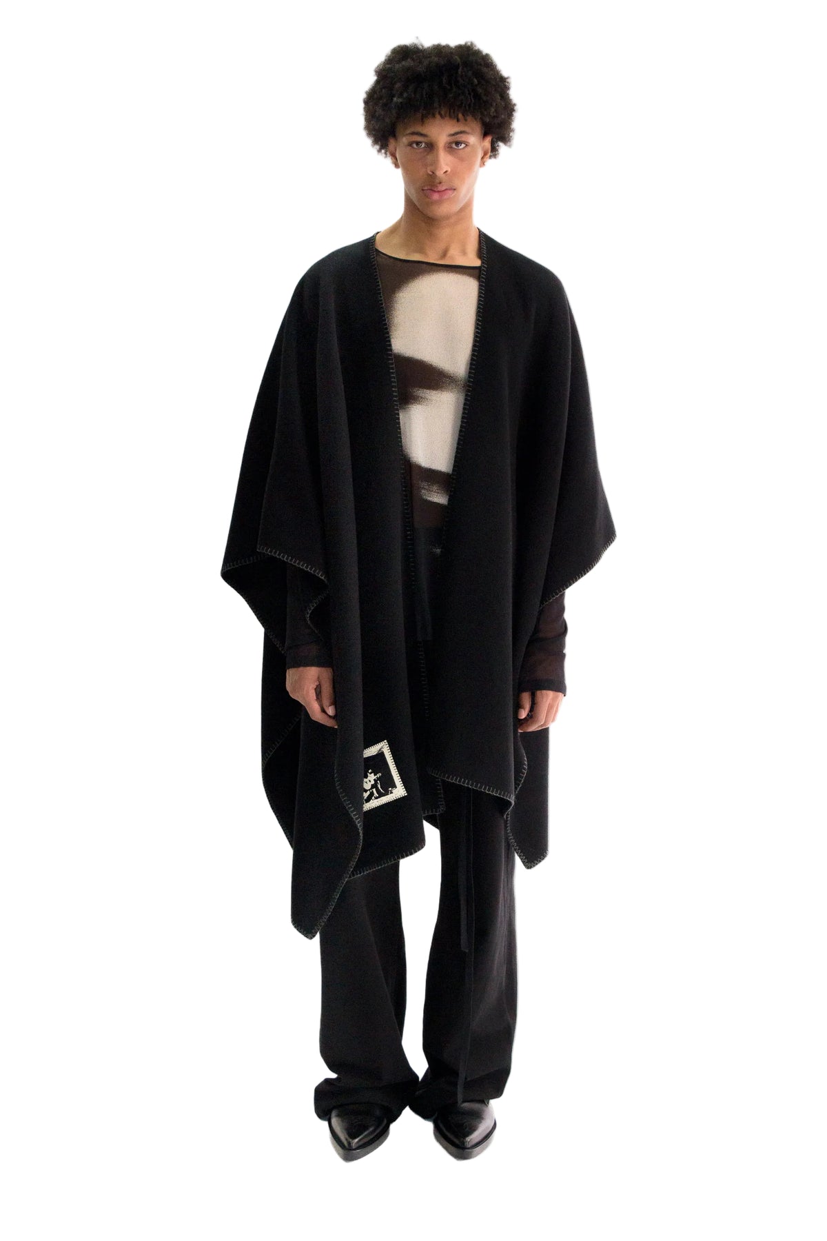 Ovart Rectangular Cape with Leather Patch
