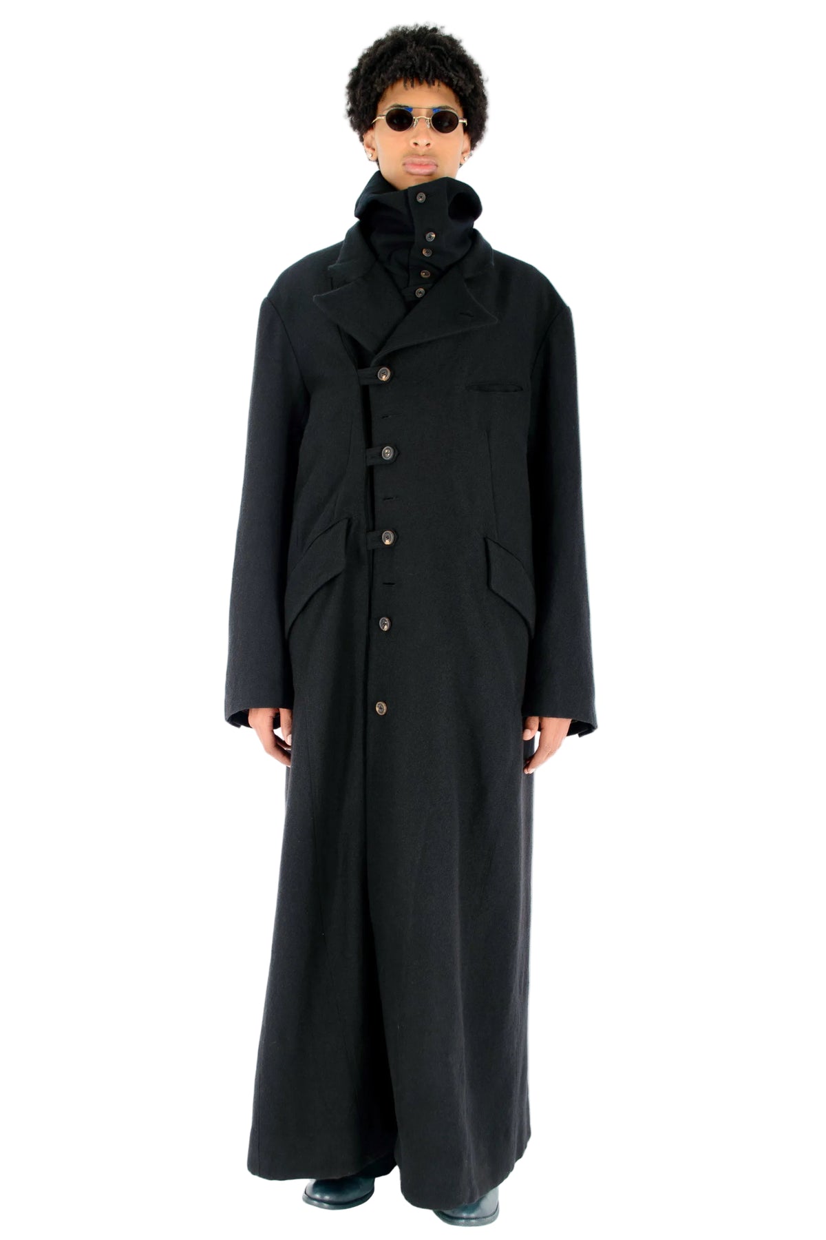 Extra Long Stand Collar Coat