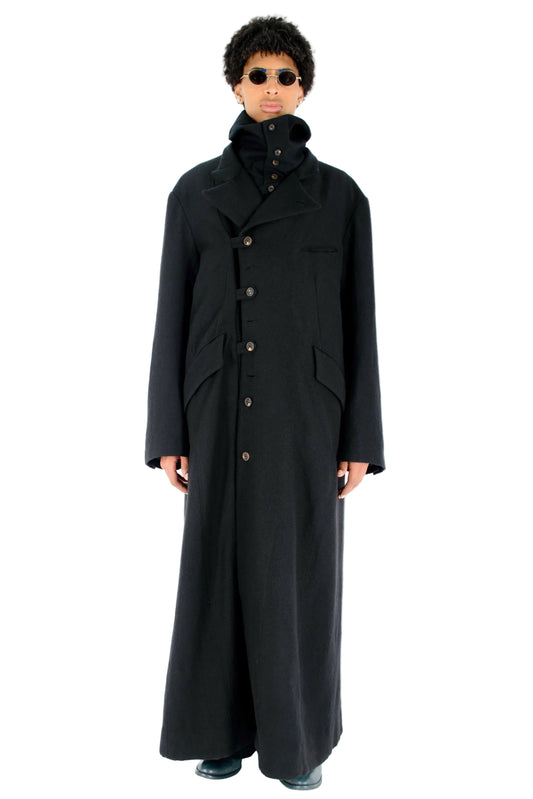 Extra Long Stand Collar Coat