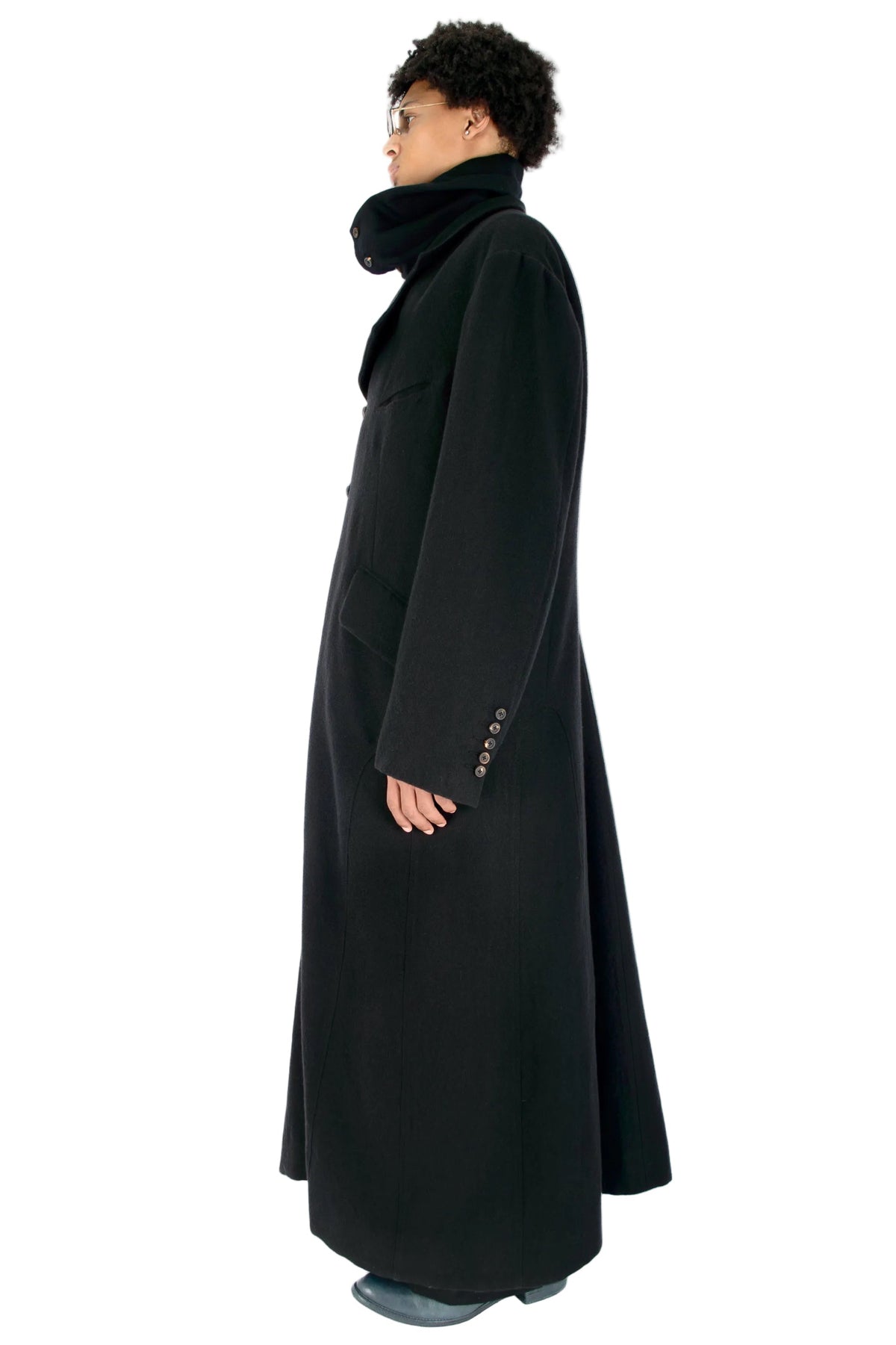 Extra Long Stand Collar Coat