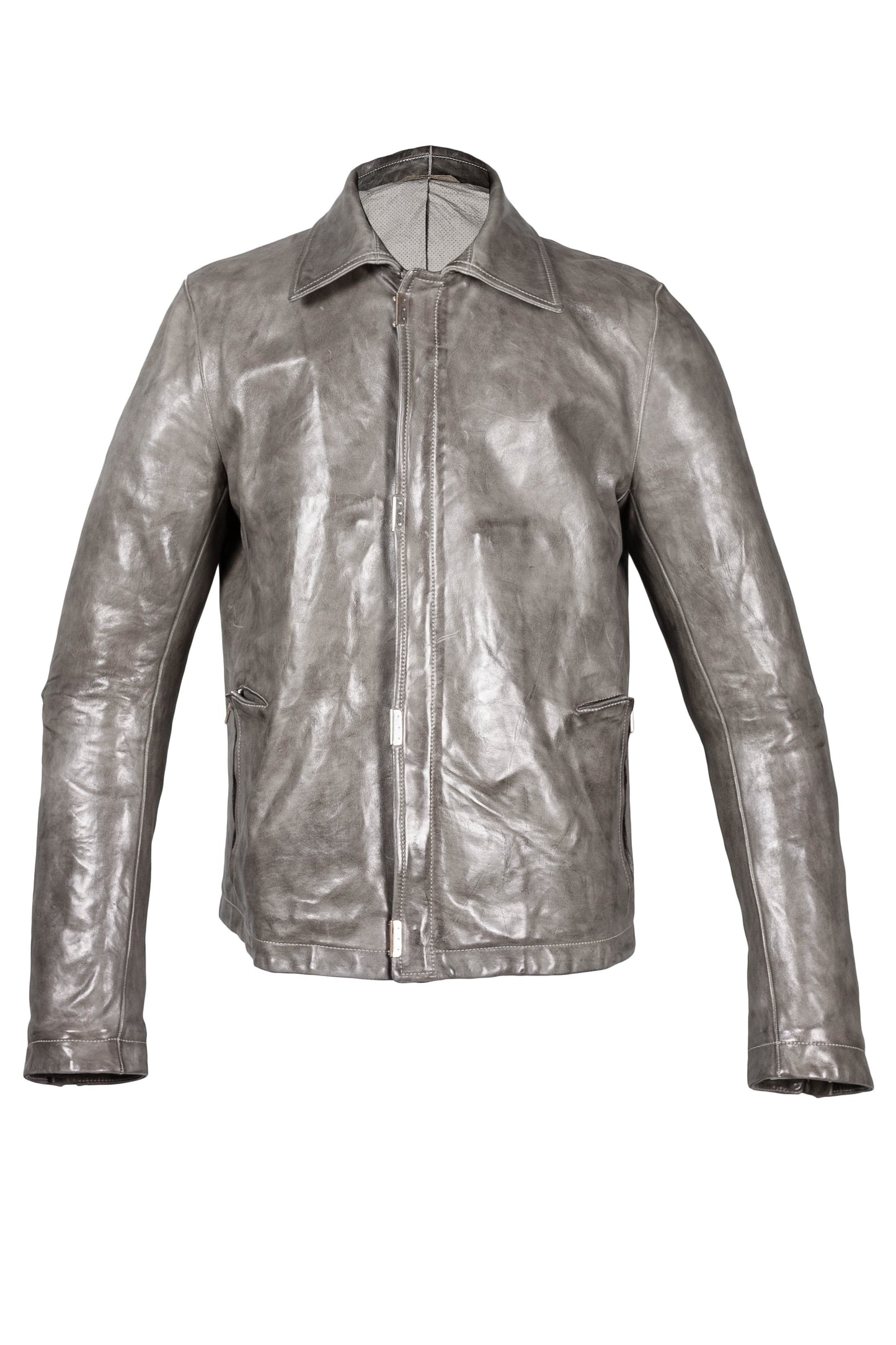 Object Dyed Lined Scarstitch Leather Jacket
