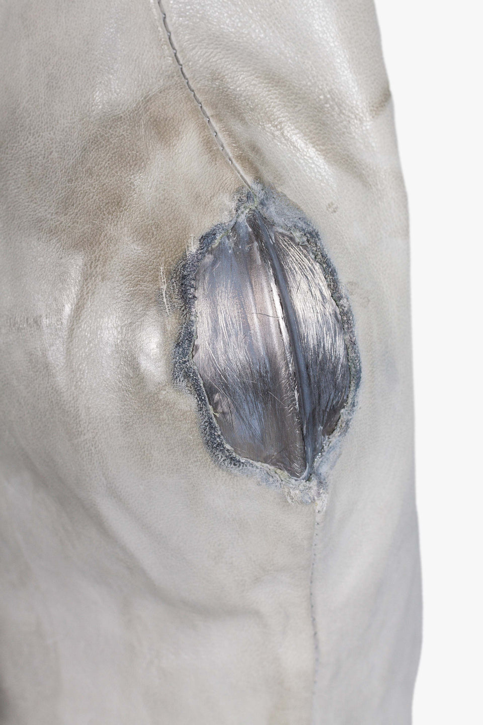 Object Dyed Prosthetic Elbow, Lined Unlined Leather Jacket