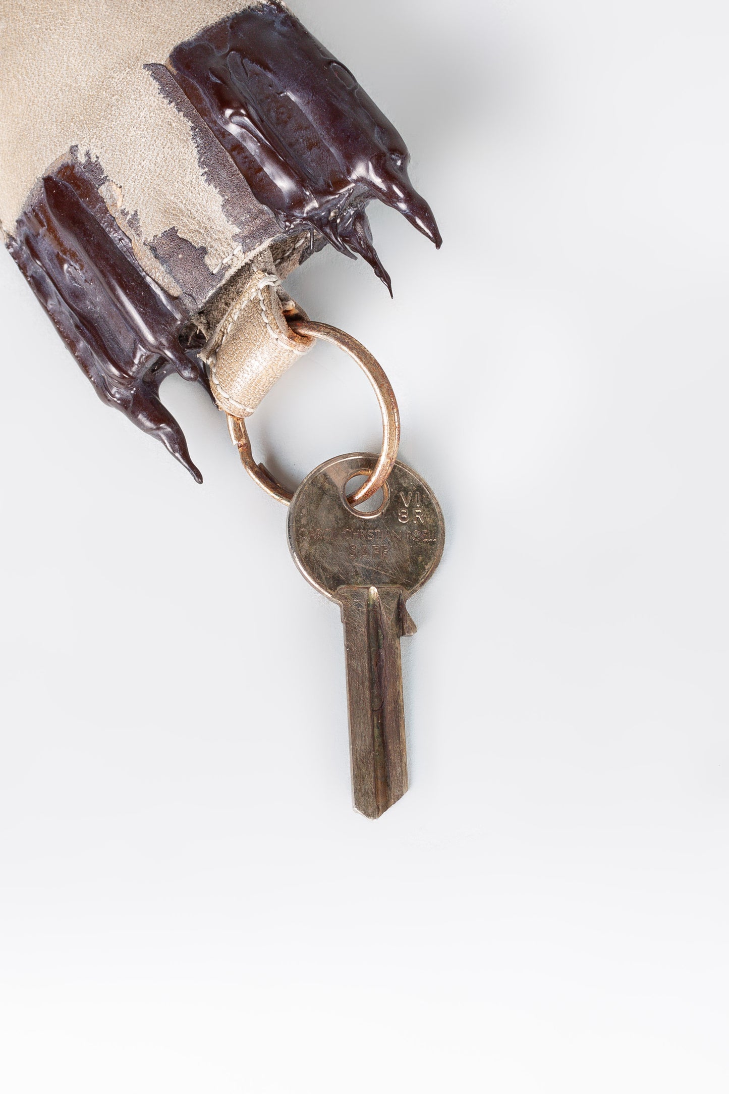 Silver Hook Drip Rubber Key Leather Case