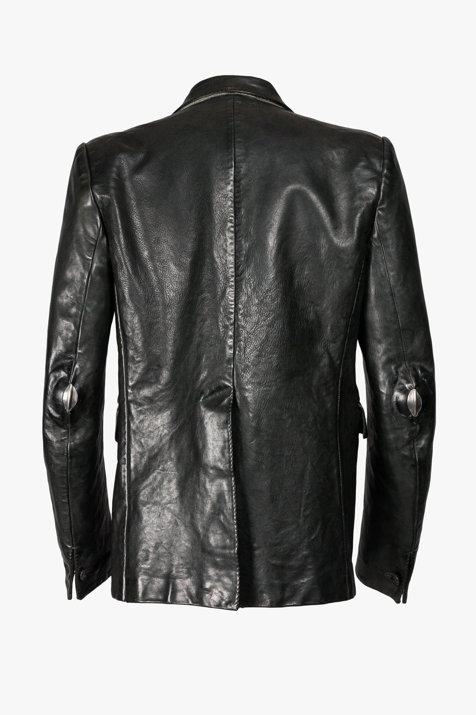 Object Dyed Prosthetic Elbow Unlined Leather Jacket