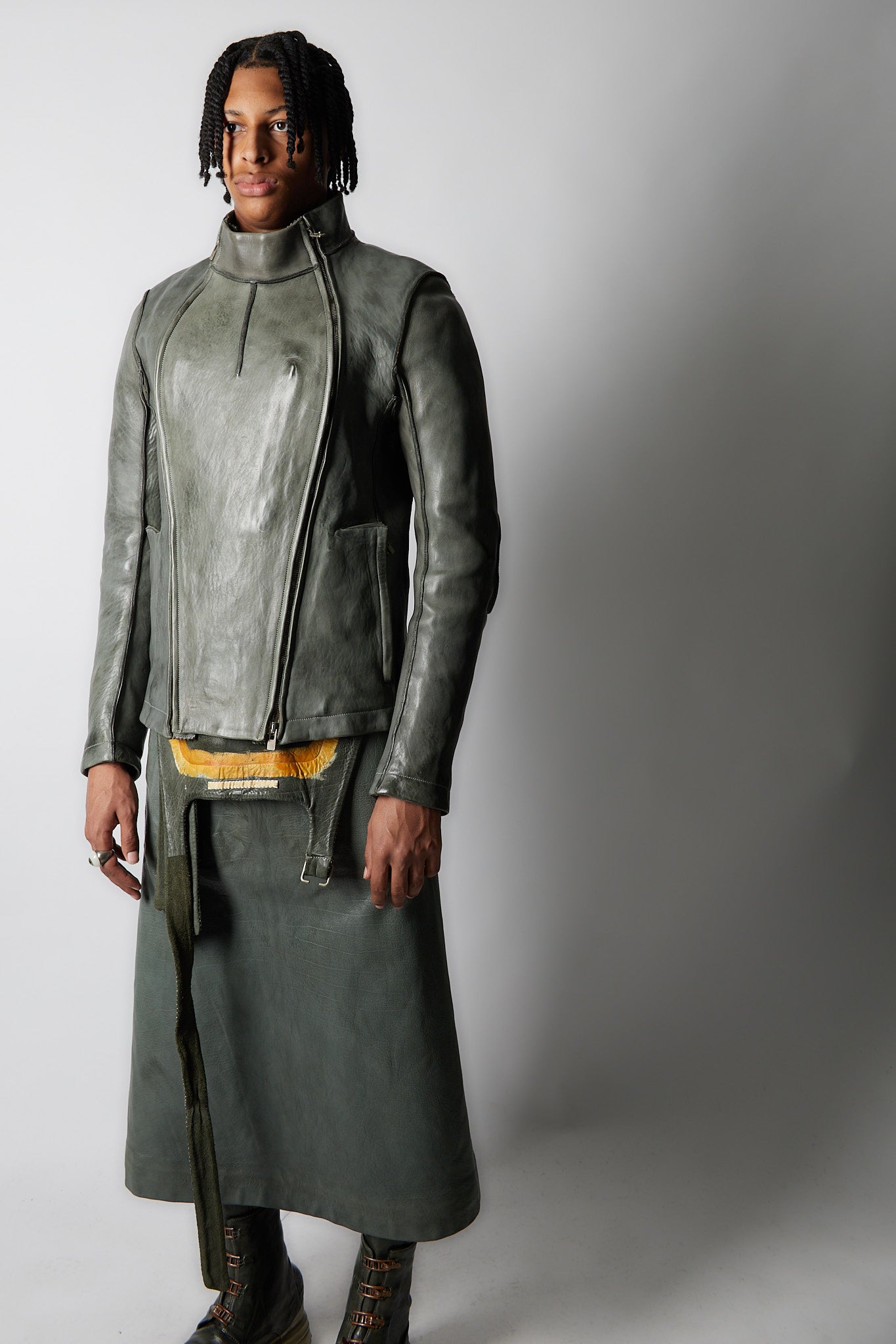 Object Dyed Lined Pinch Seam 2 Zip Fencing Jacket