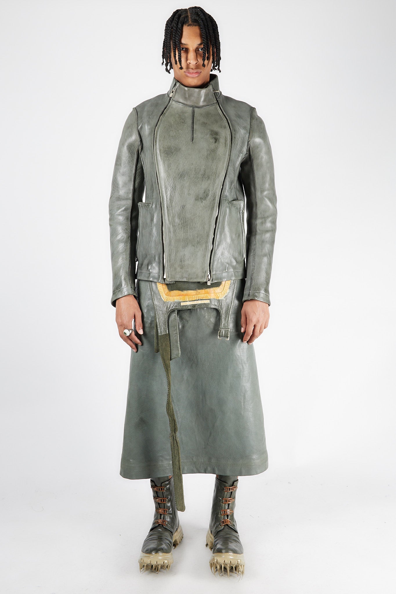 Object Dyed Lined Pinch Seam 2 Zip Fencing Jacket