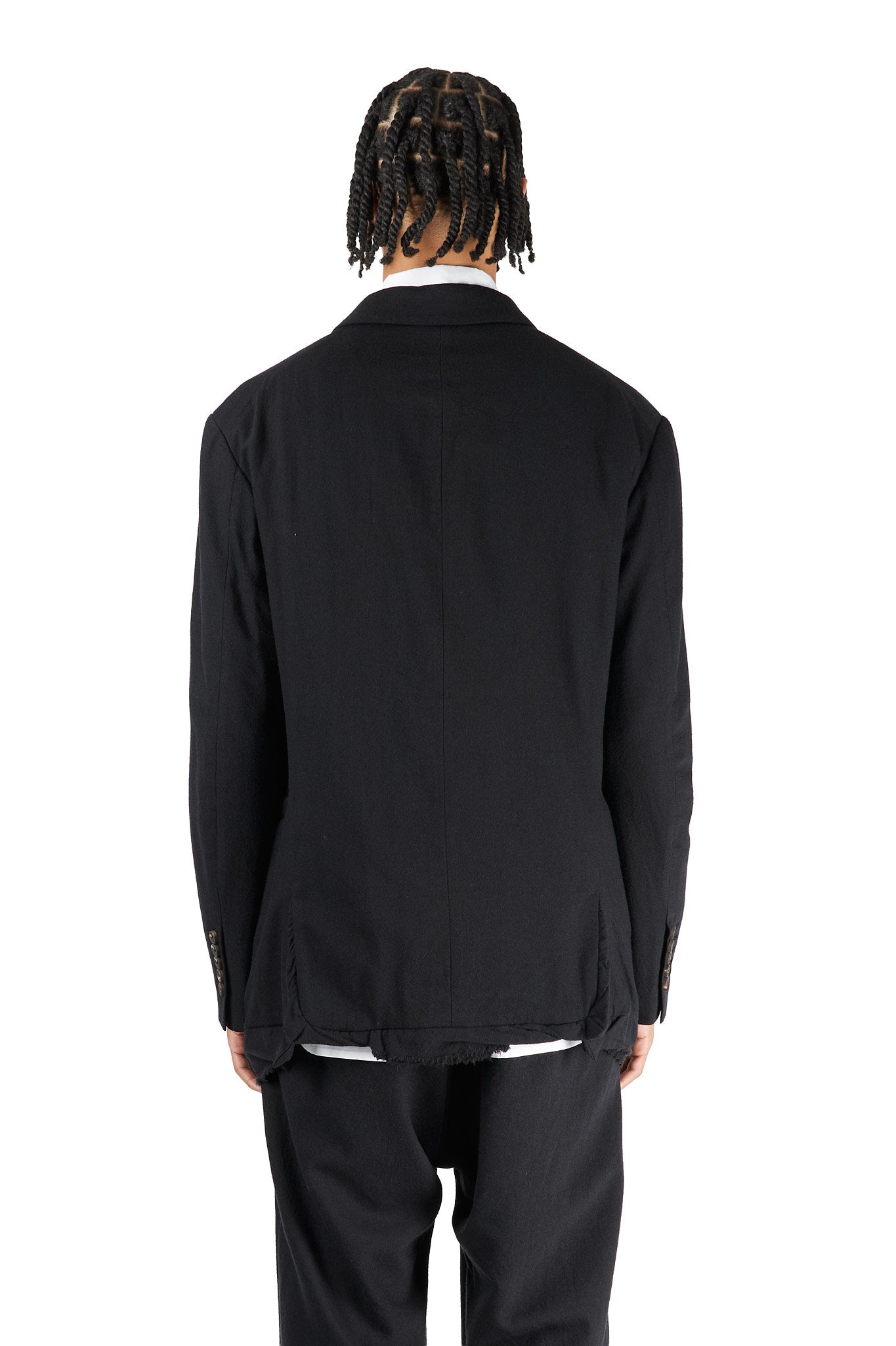 Creased Hem Three Button Blazer