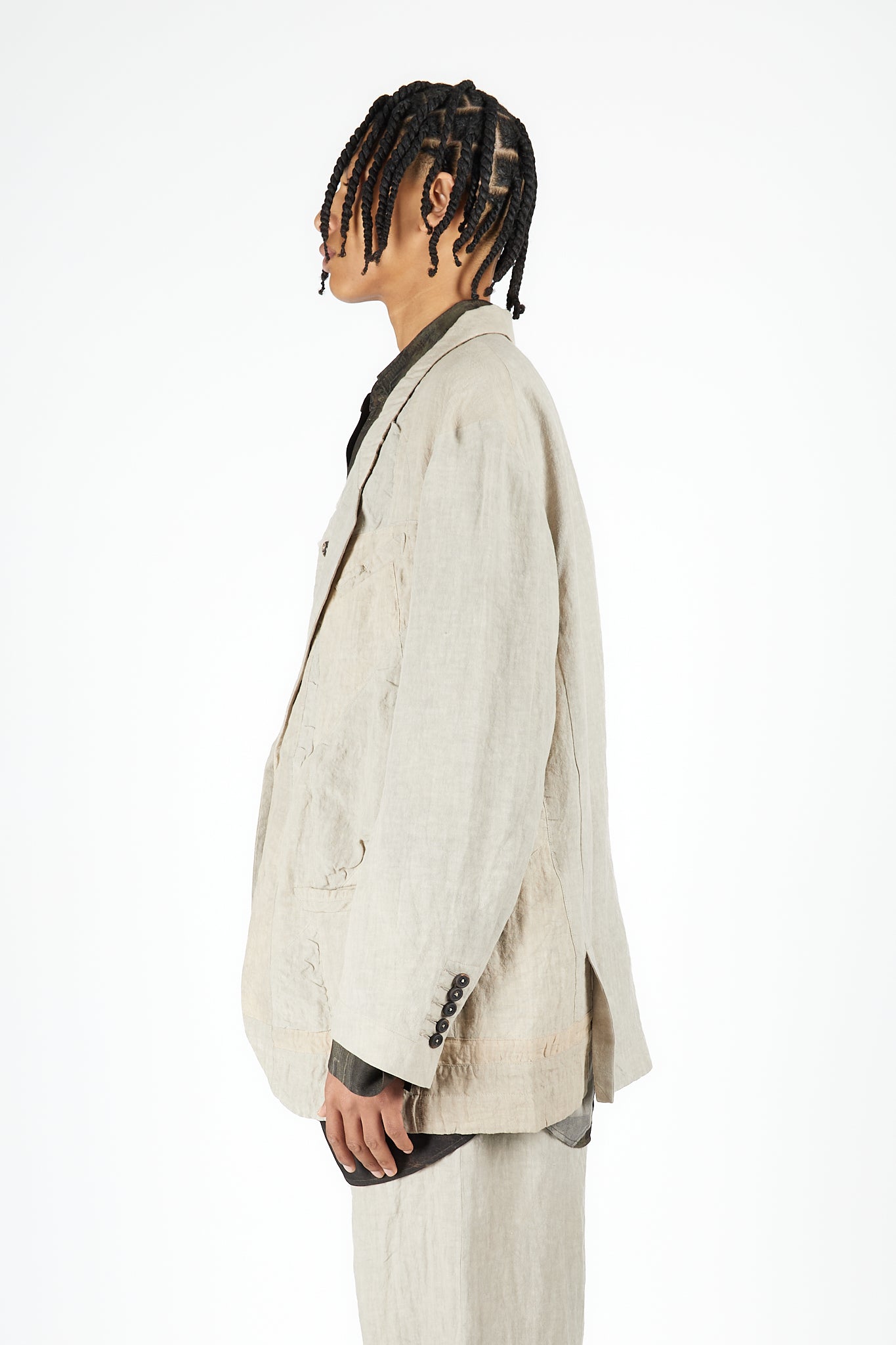 Hidden Patchwork 2 Button Jacket