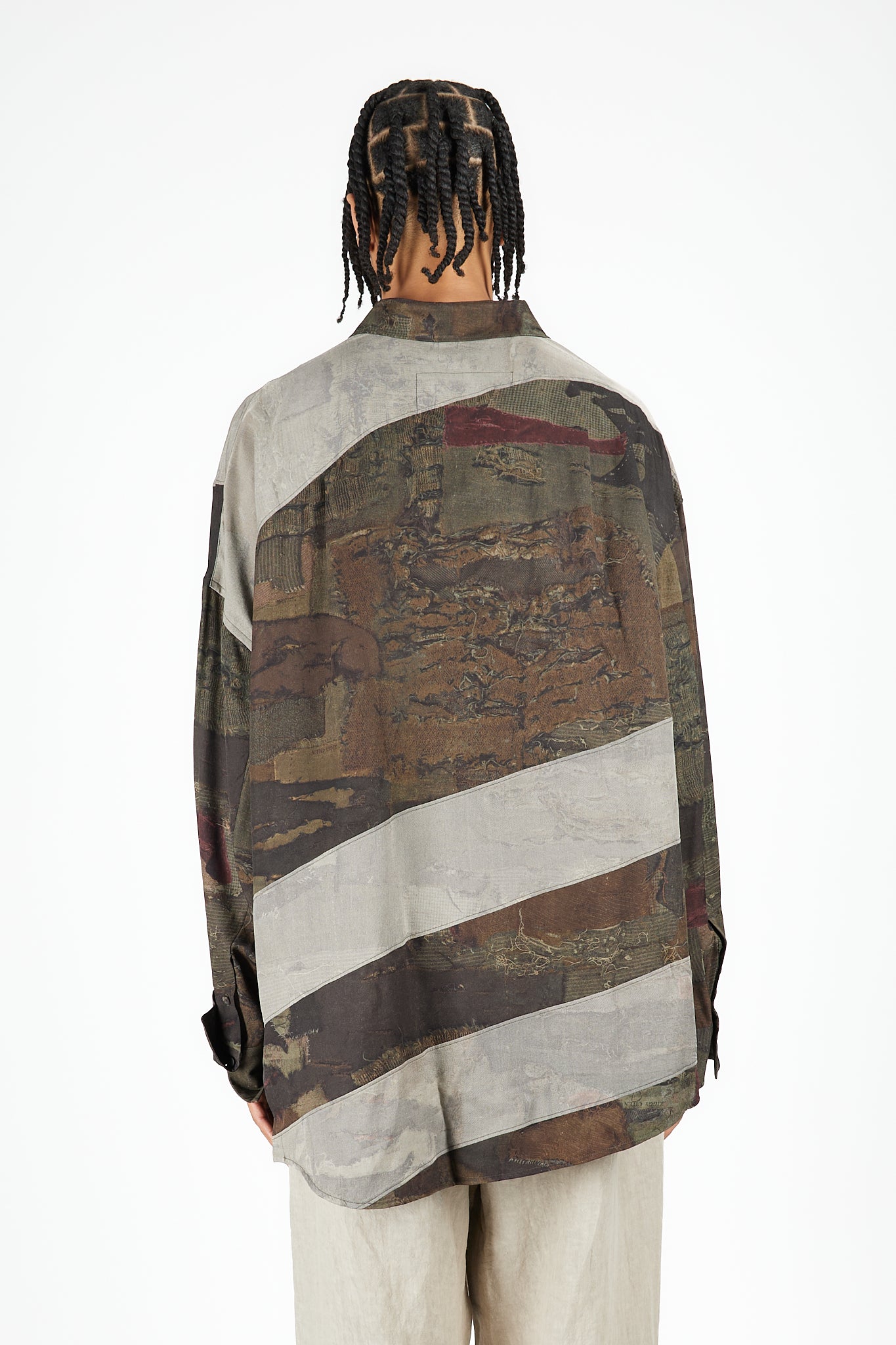 Digital Print Asymmetric Long Shirt
