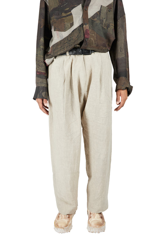 Front Pleats Wide Leg Trousers