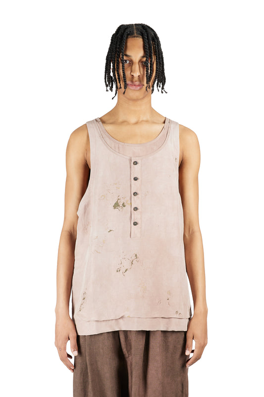 Layered Henley Neck Tank Top
