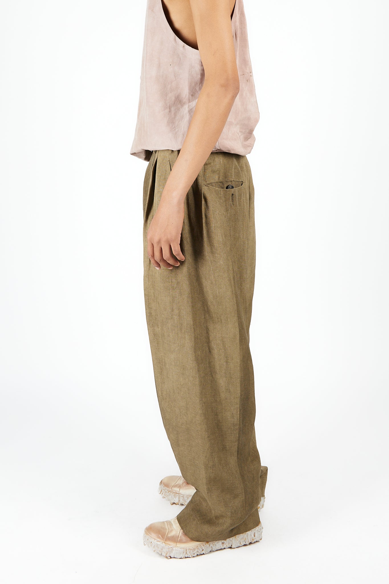 Drop Crotch Wide Leg Trousers