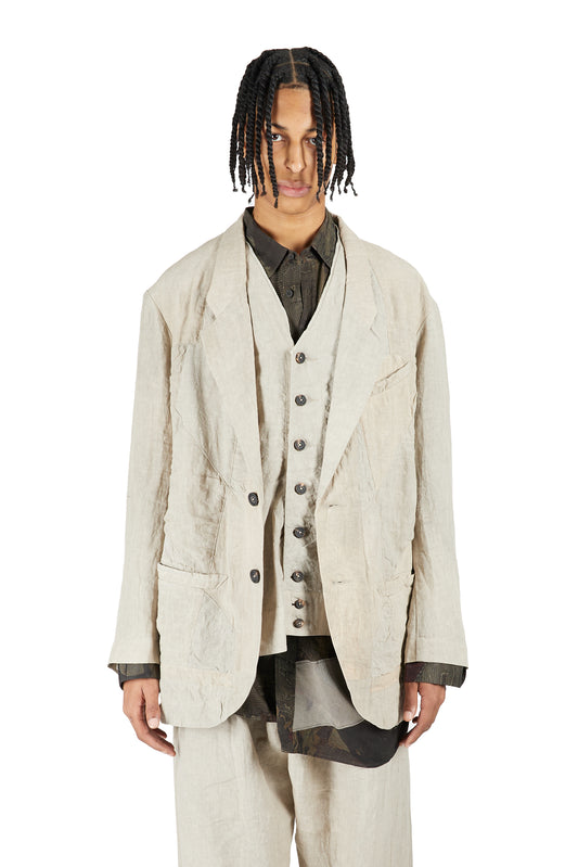 Hidden Patchwork 2 Button Jacket
