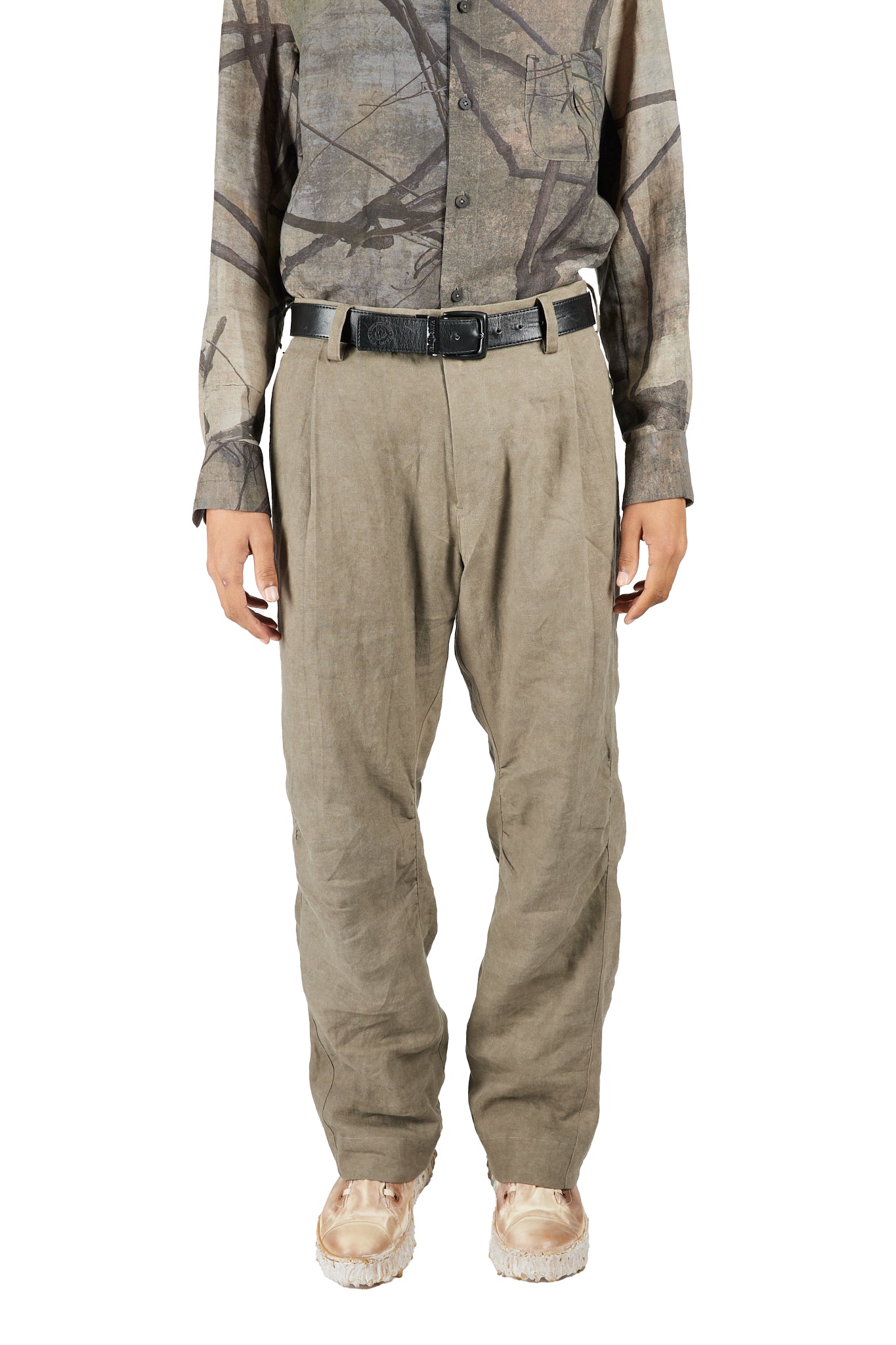 Straight Leg Gathering Trousers