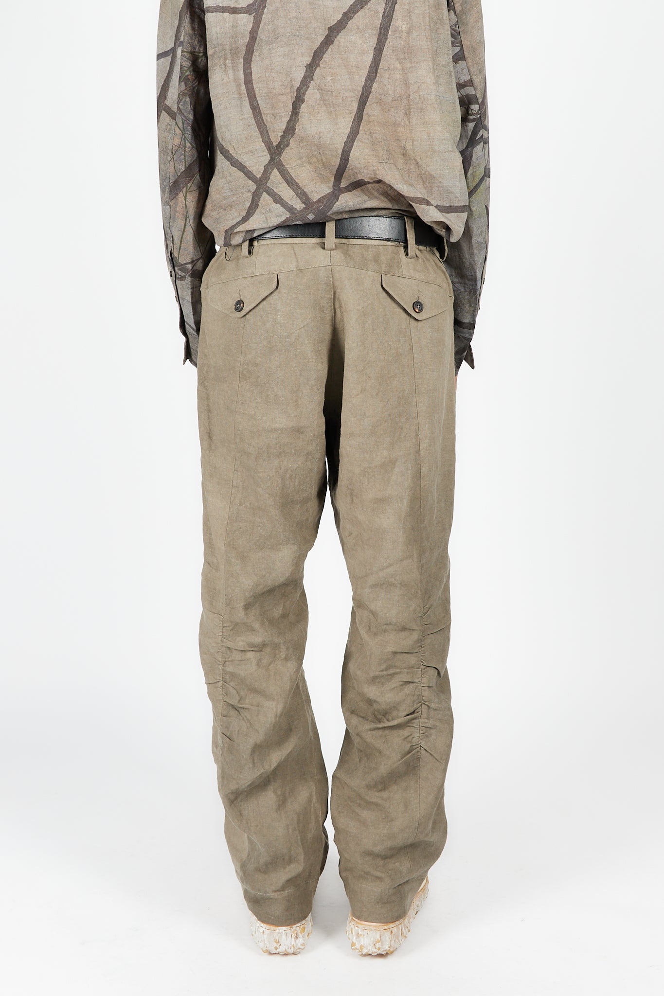 Straight Leg Gathering Trousers