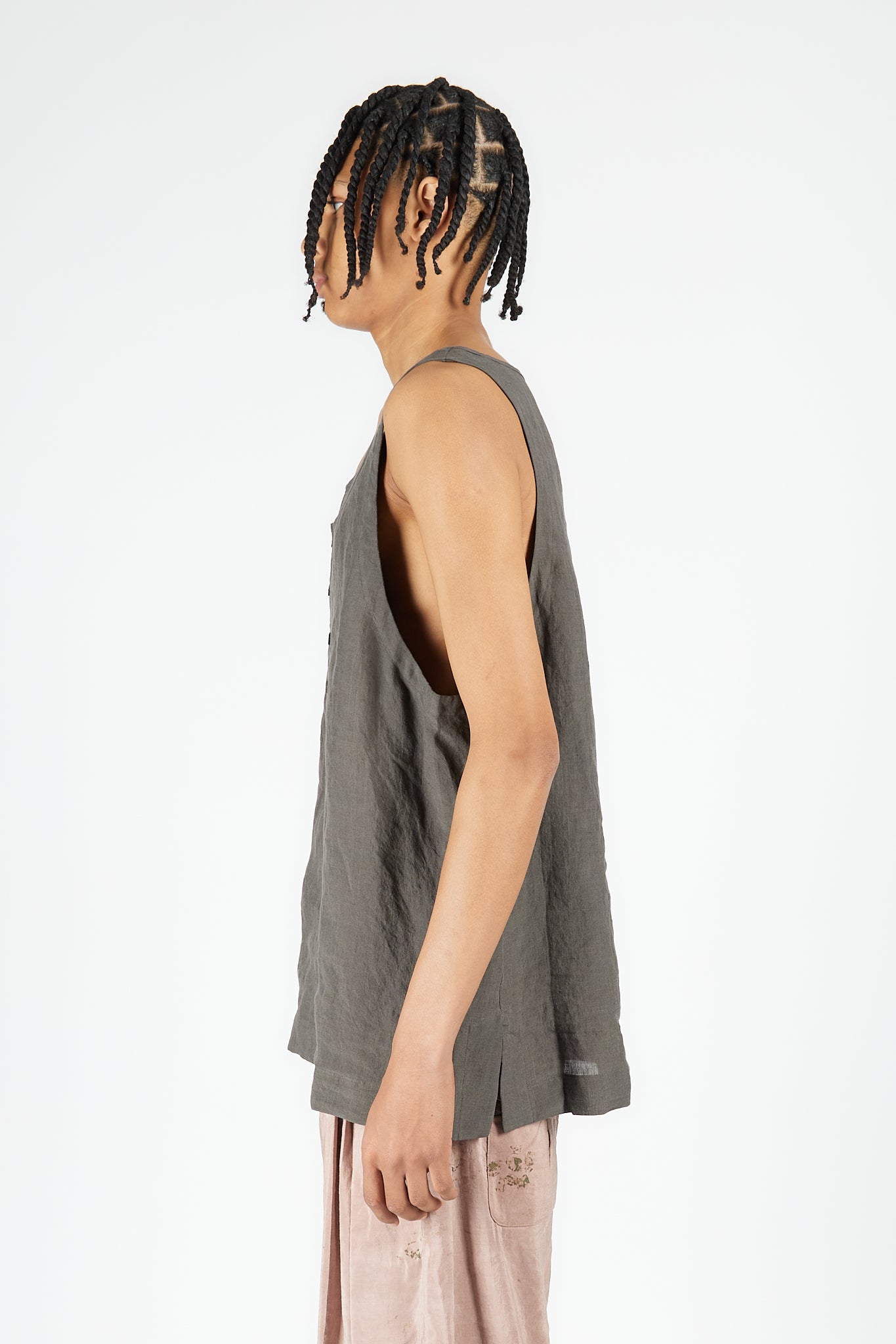 Layered Henley-Neck Tank Top