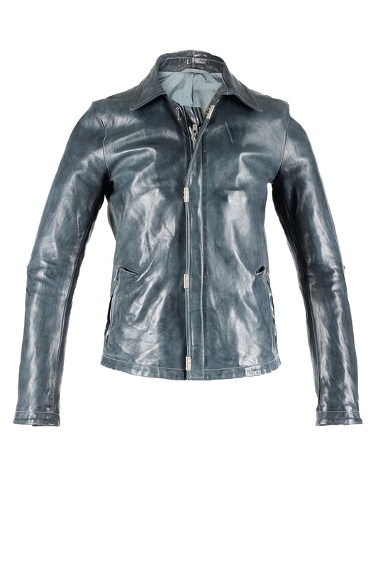 Object Dyed Lined Scarstitch Leather Jacket