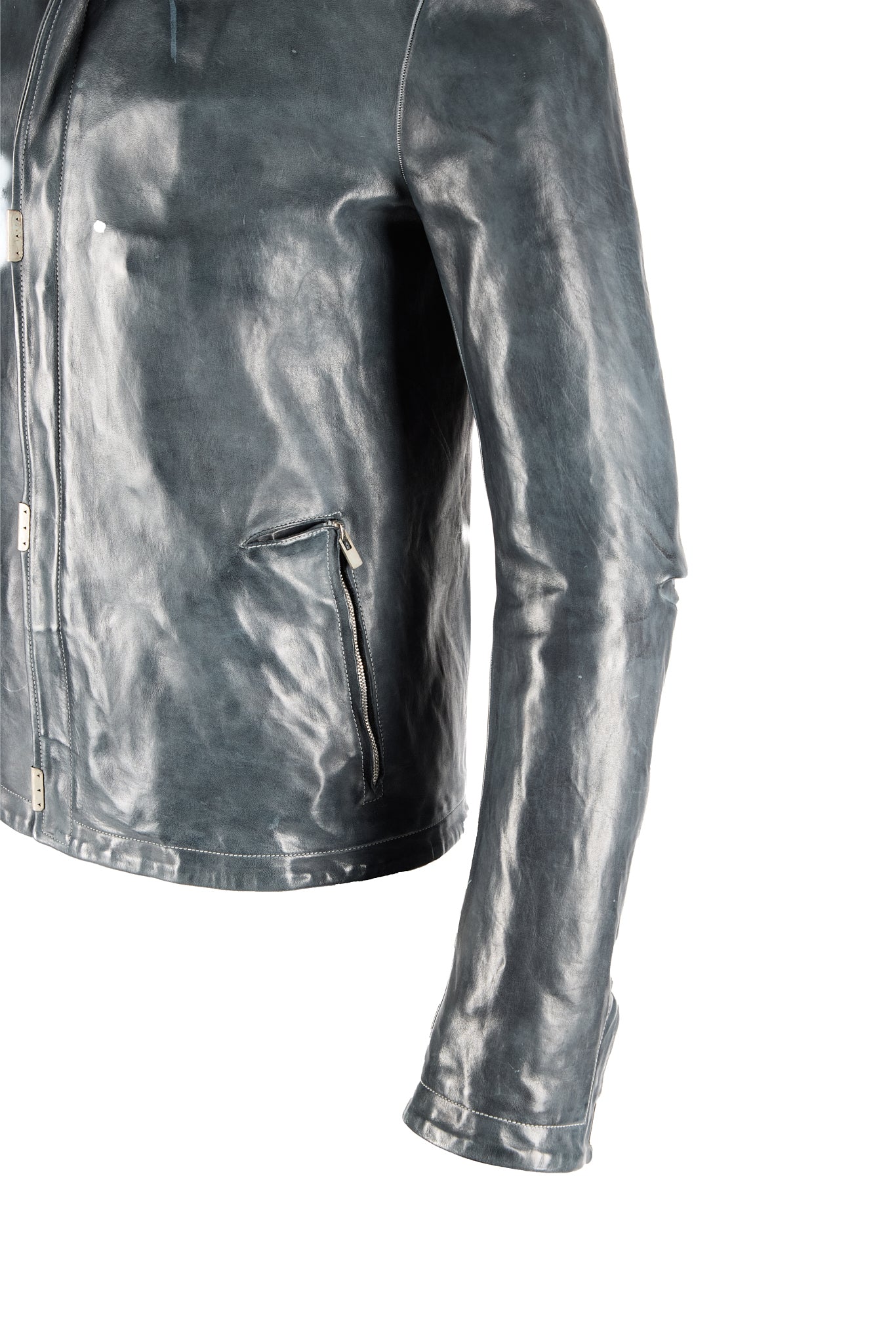 Object Dyed Lined Scarstitch Leather Jacket