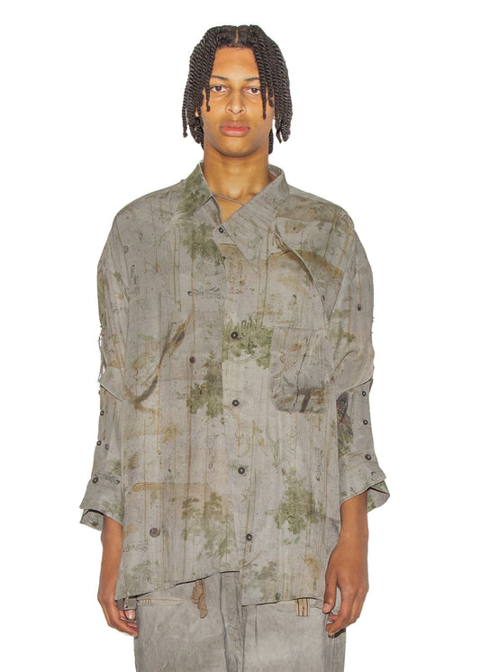 Digital Print Asymmetric Shirt