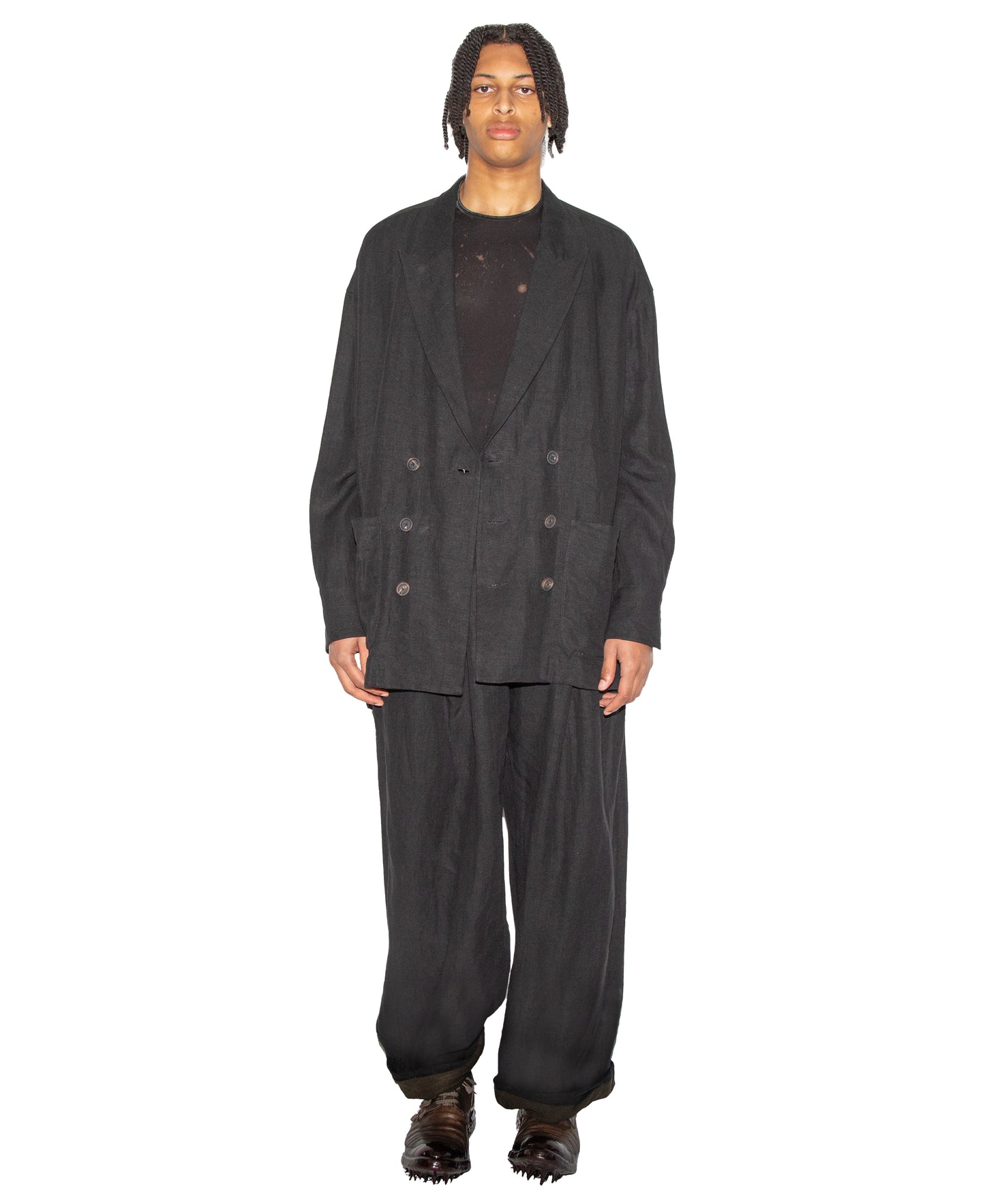 Double Breasted Long Blazer