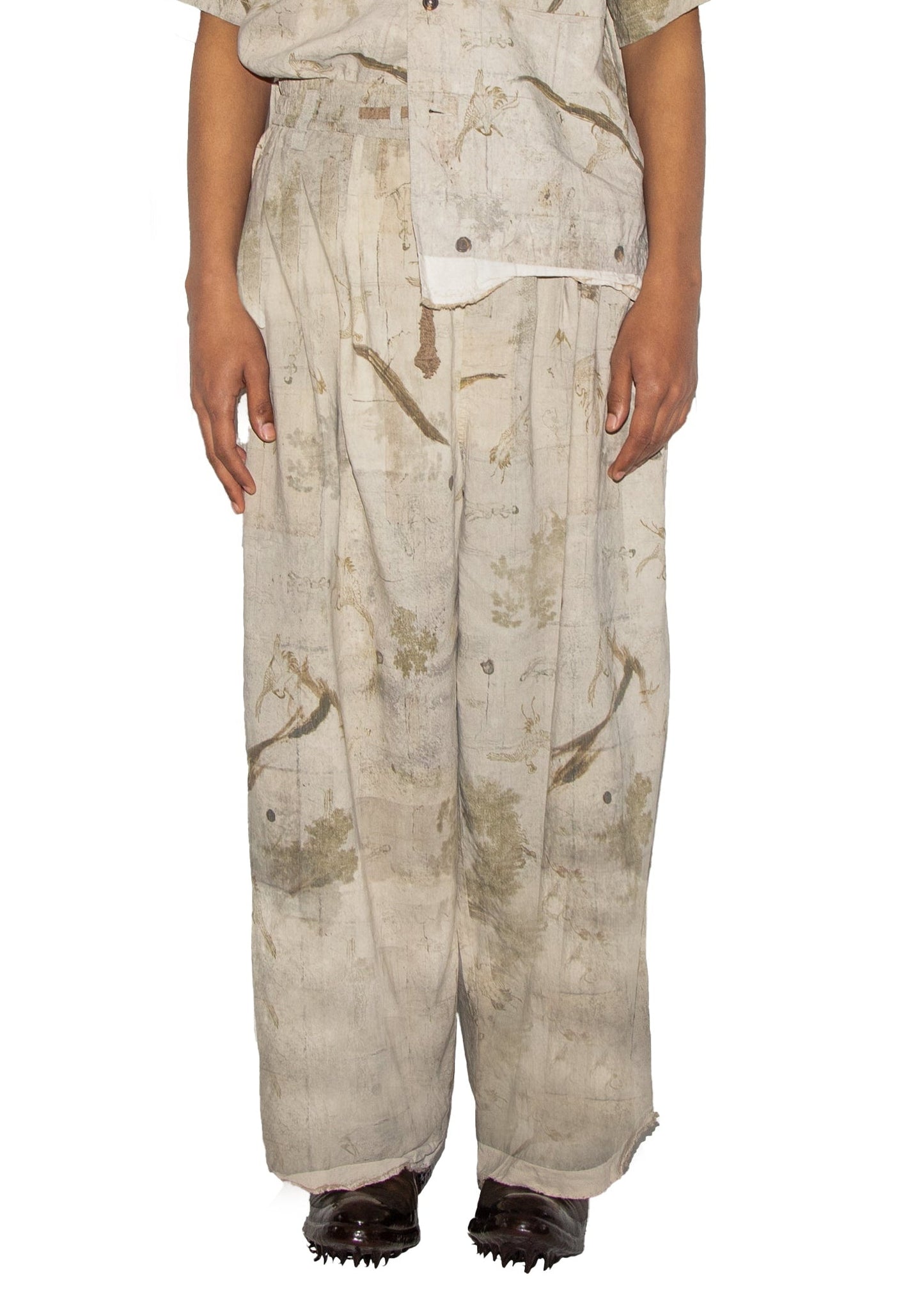 Wide Leg Drawstring Trousers