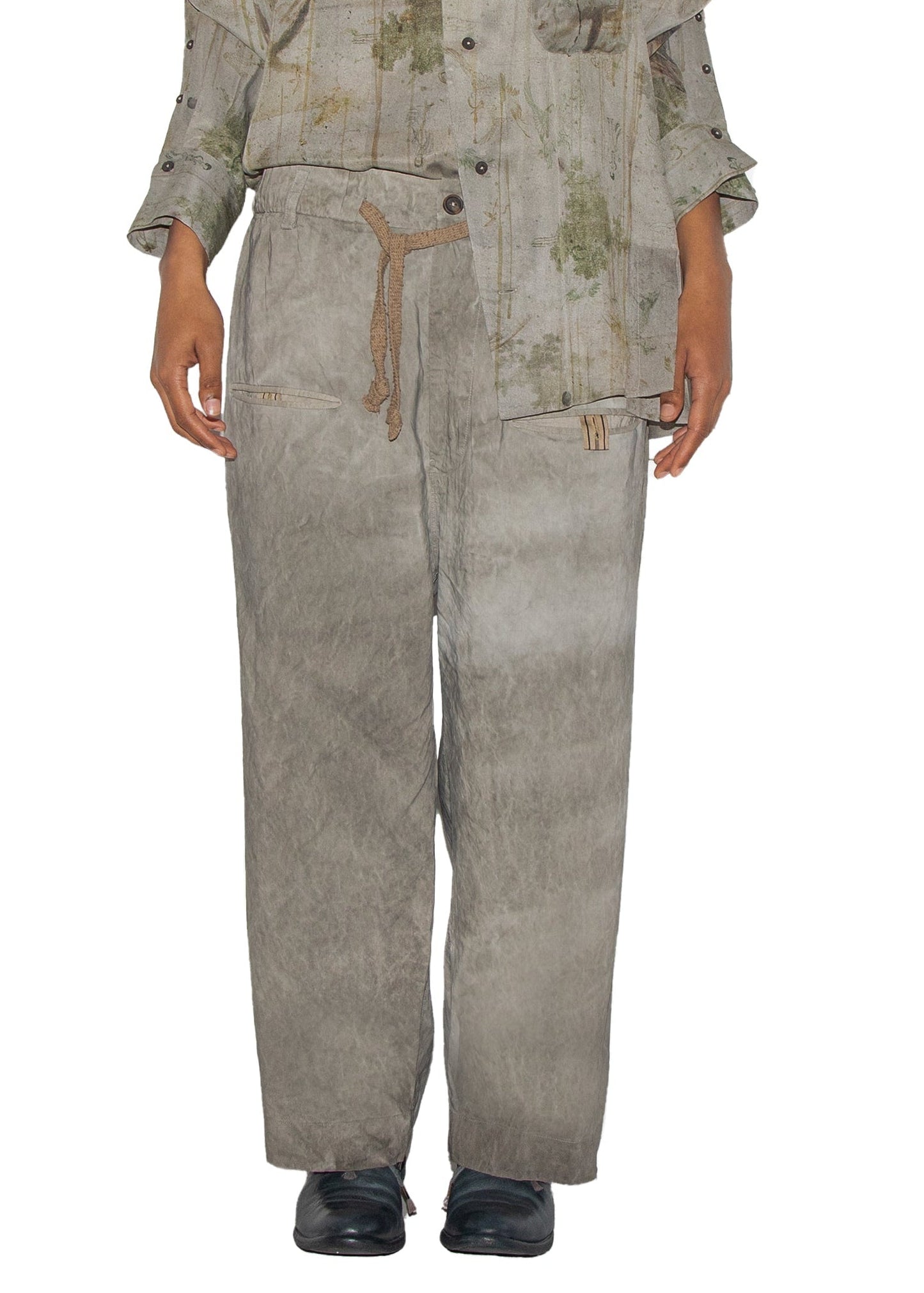 Cropped Drawstring Trousers