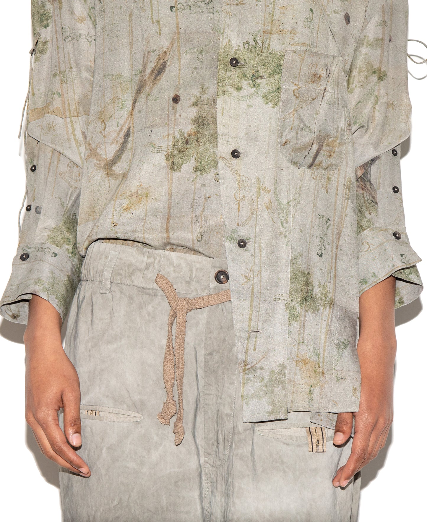 Cropped Drawstring Trousers