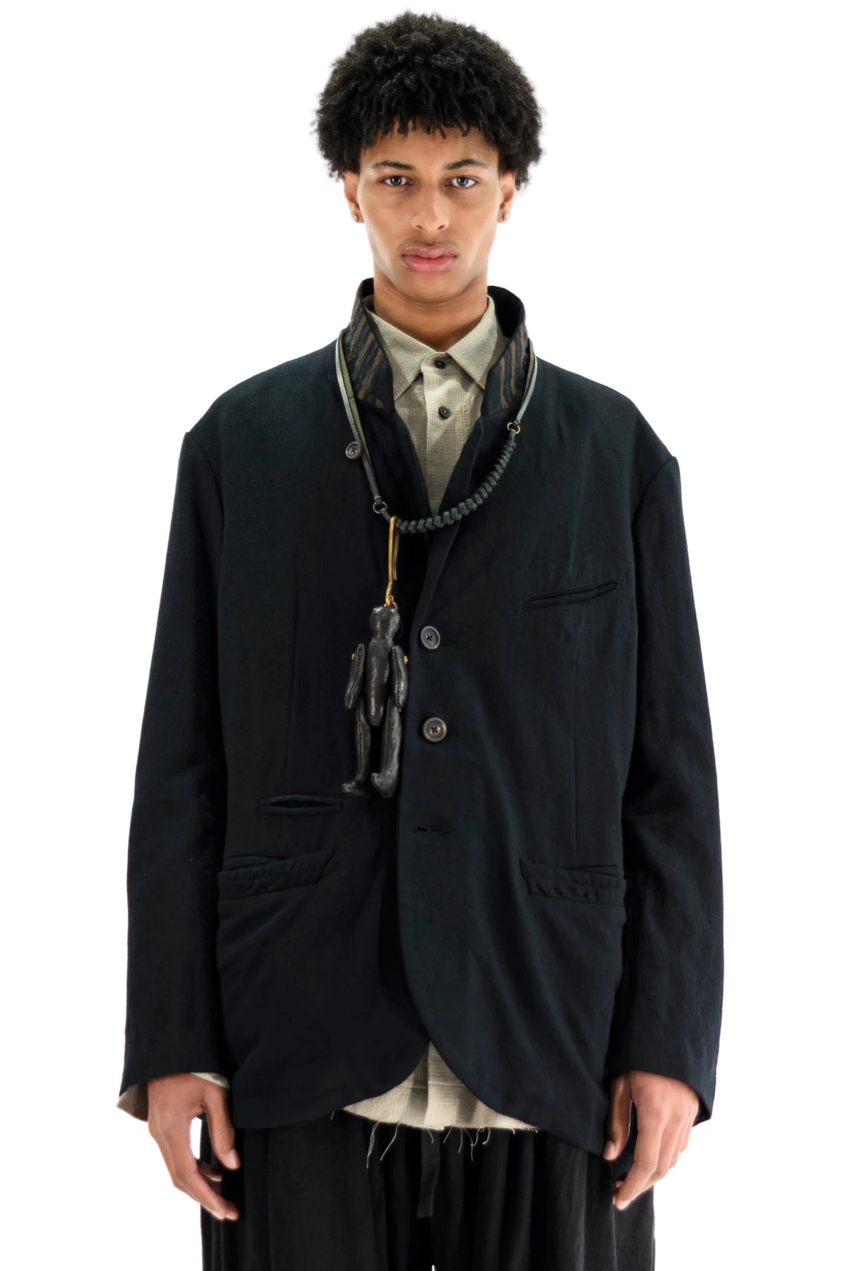 Notch Collar 3-Button Blazer