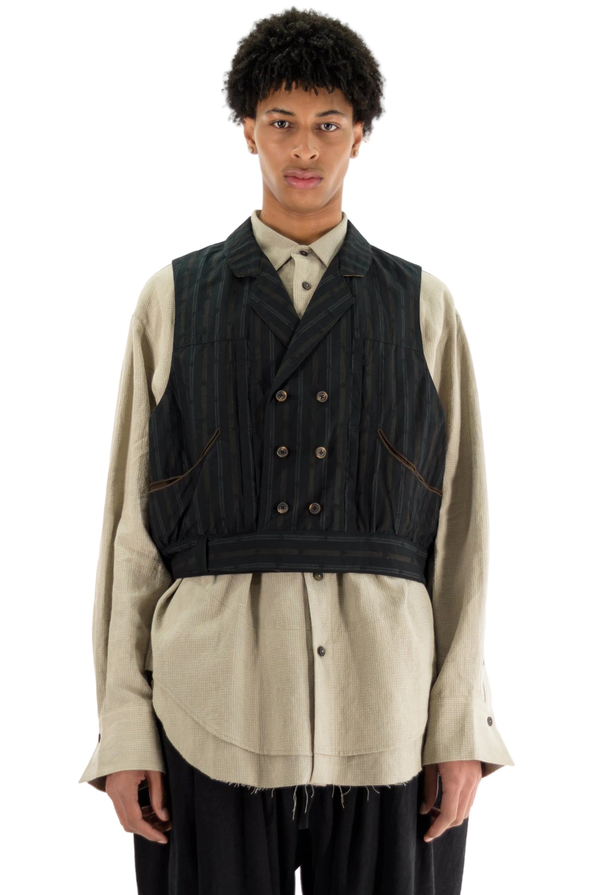Cropped Double-Breasted Gilet