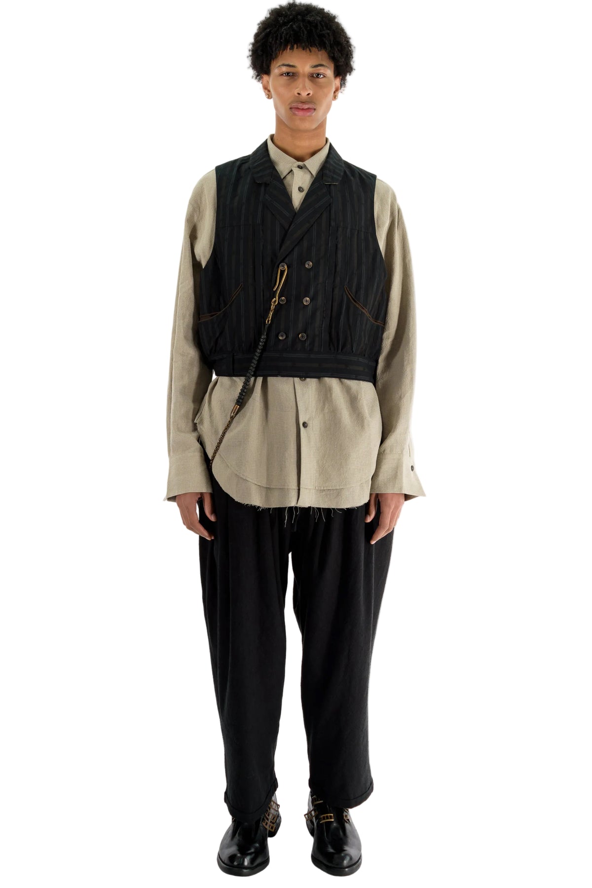 Cropped Double-Breasted Gilet