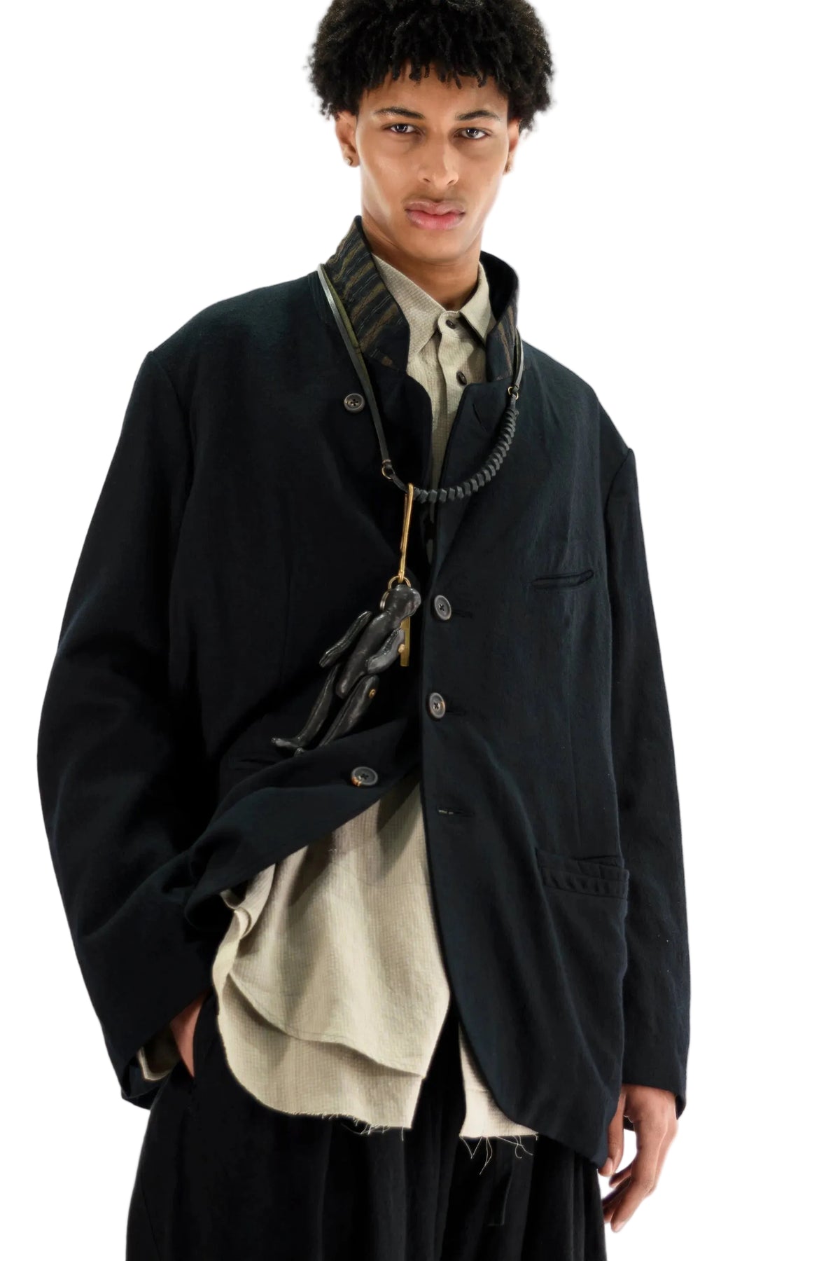 Notch Collar 3-Button Blazer
