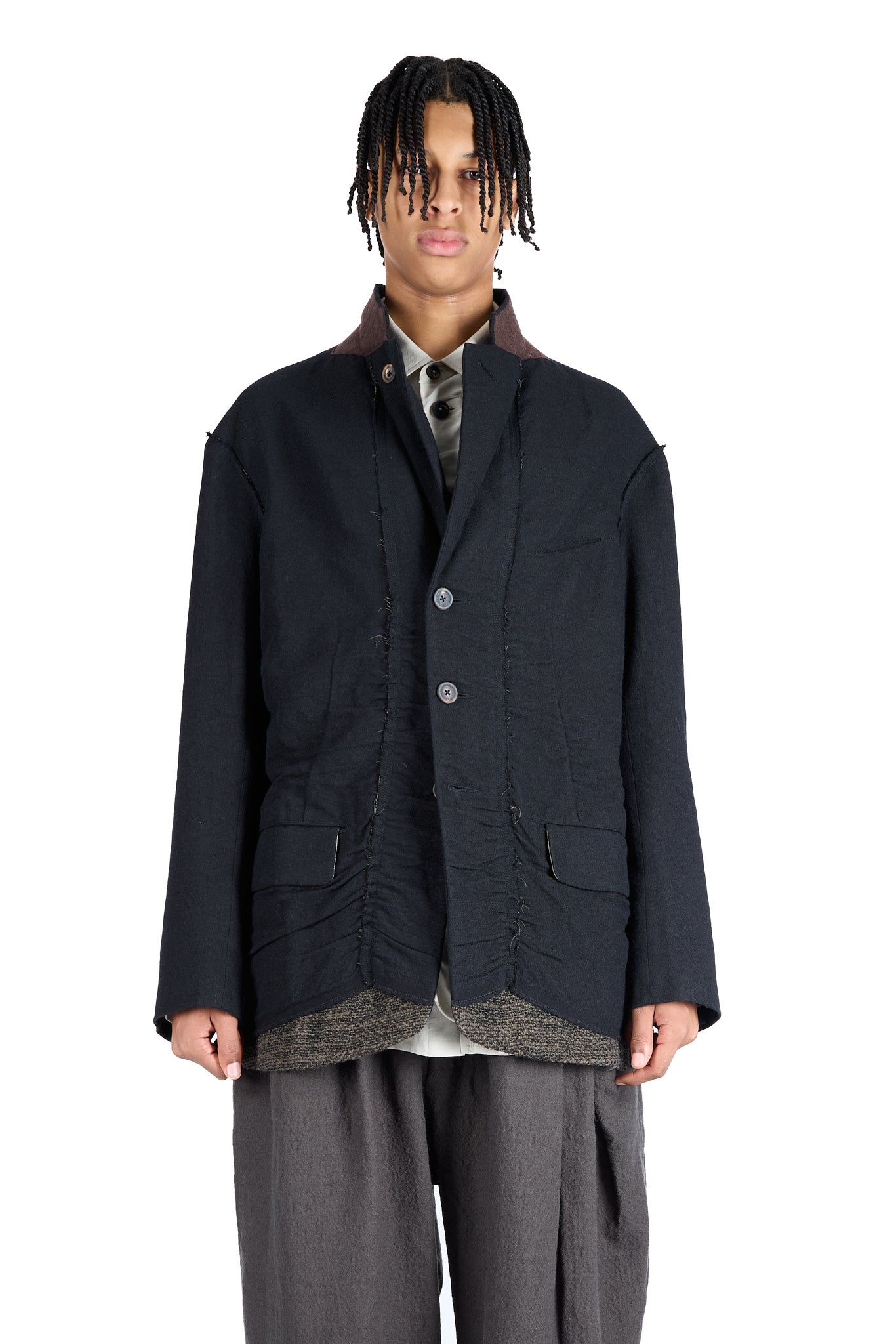 Raw Edge Lapel Jacket