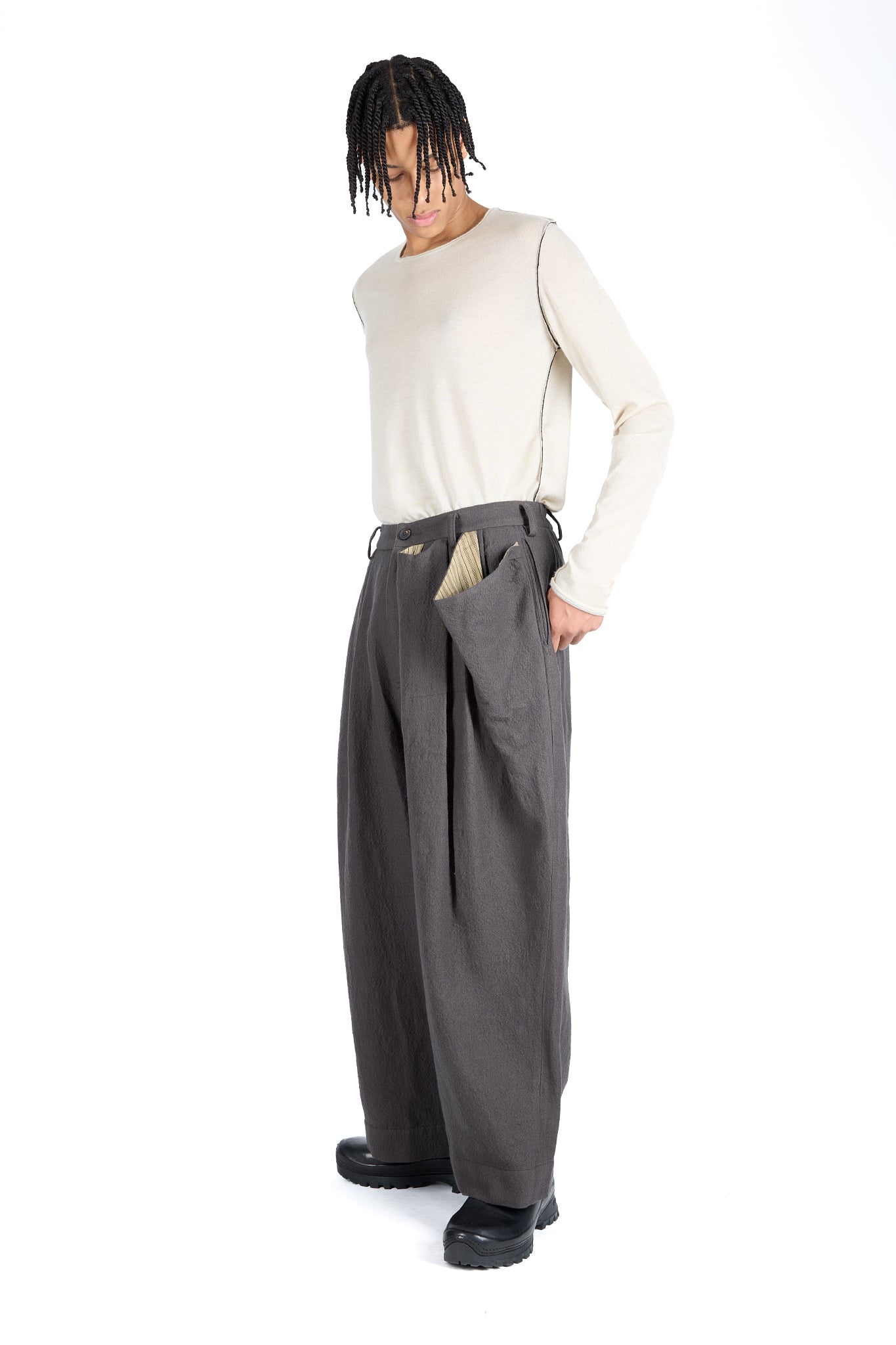 Draped Pleated Trousers