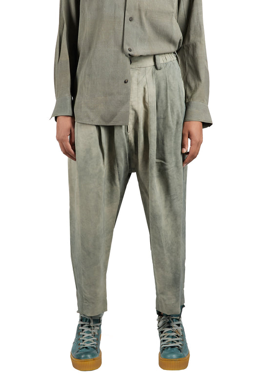 Pleated Drop Crotched Trousers
